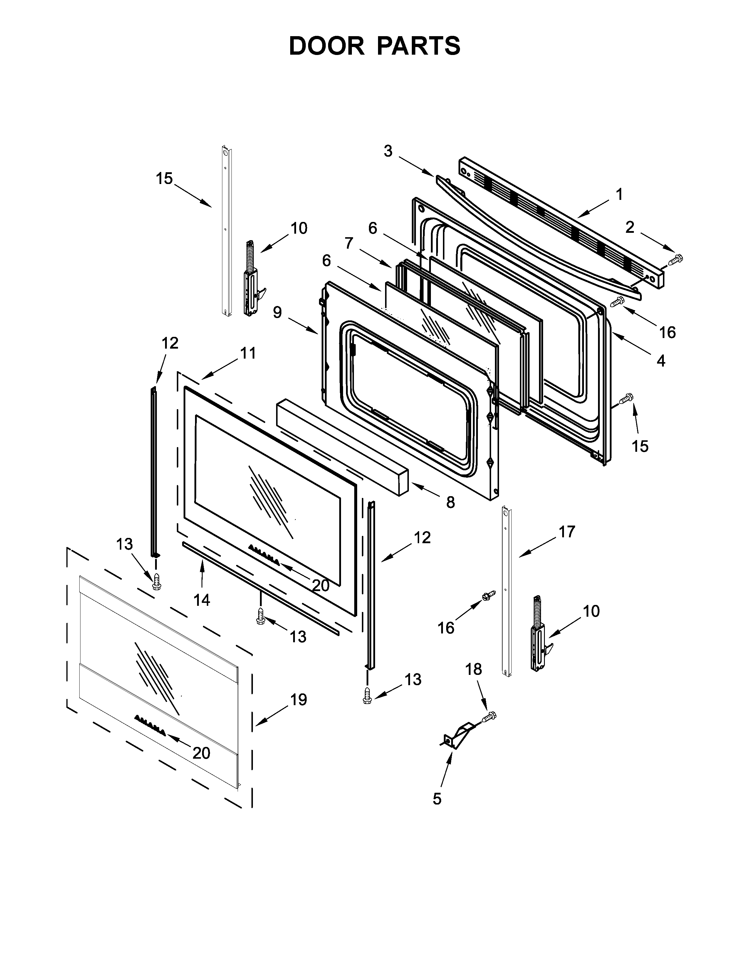 Amana YACR4503SFW0 door parts diagram