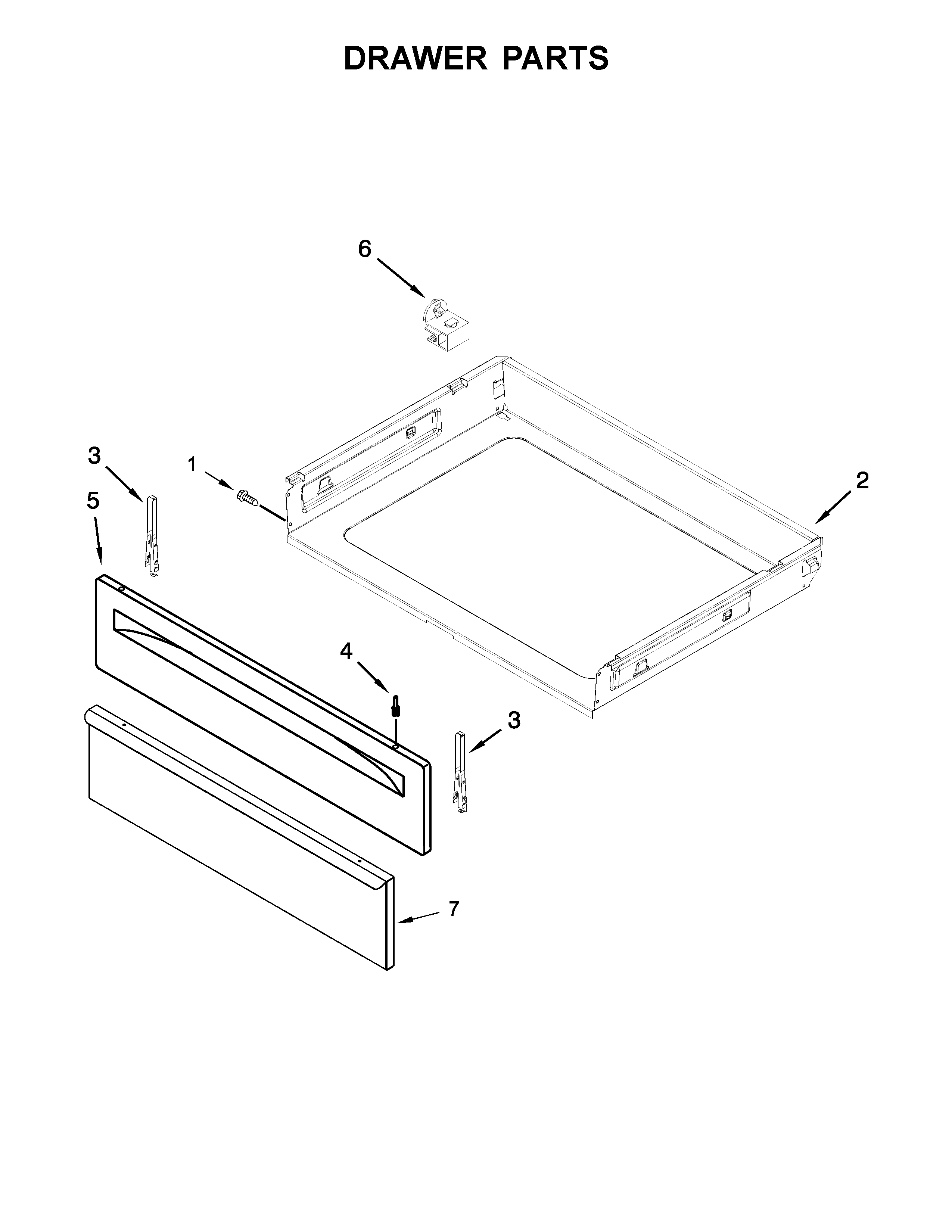 Amana YACR4503SFW0 drawer parts diagram
