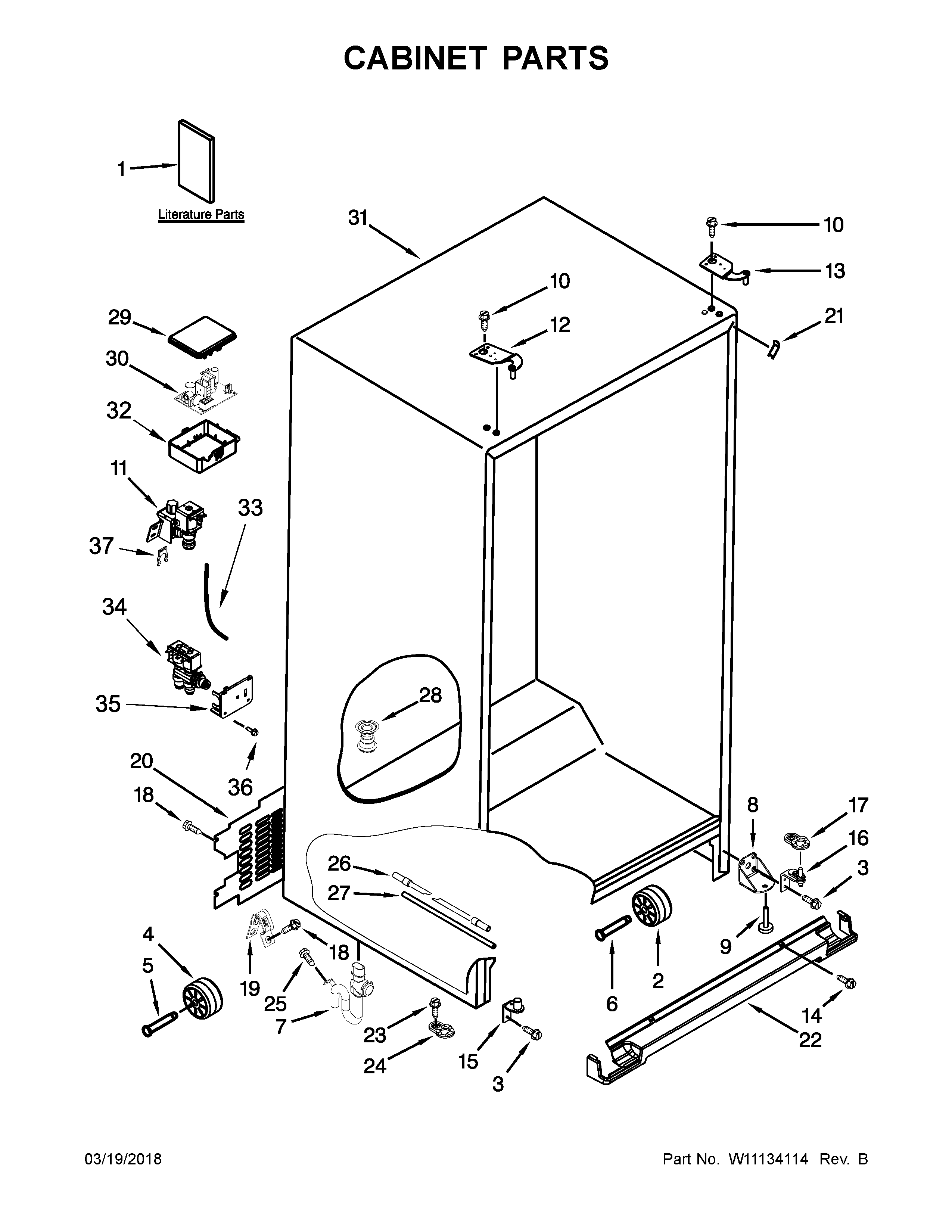 Maytag MSC21C6MFZ00 cabinet parts diagram