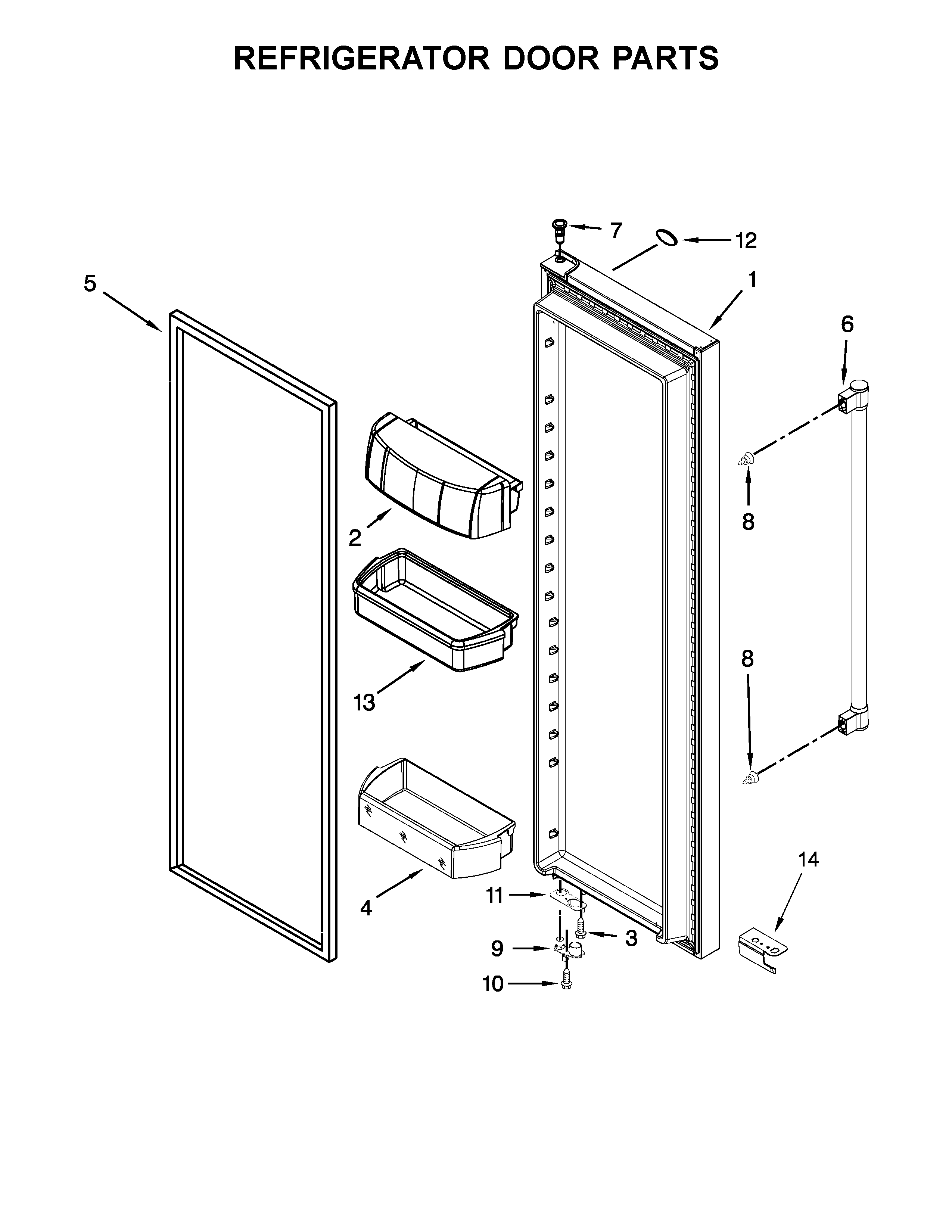 Maytag MSC21C6MFZ00 refrigerator door parts diagram