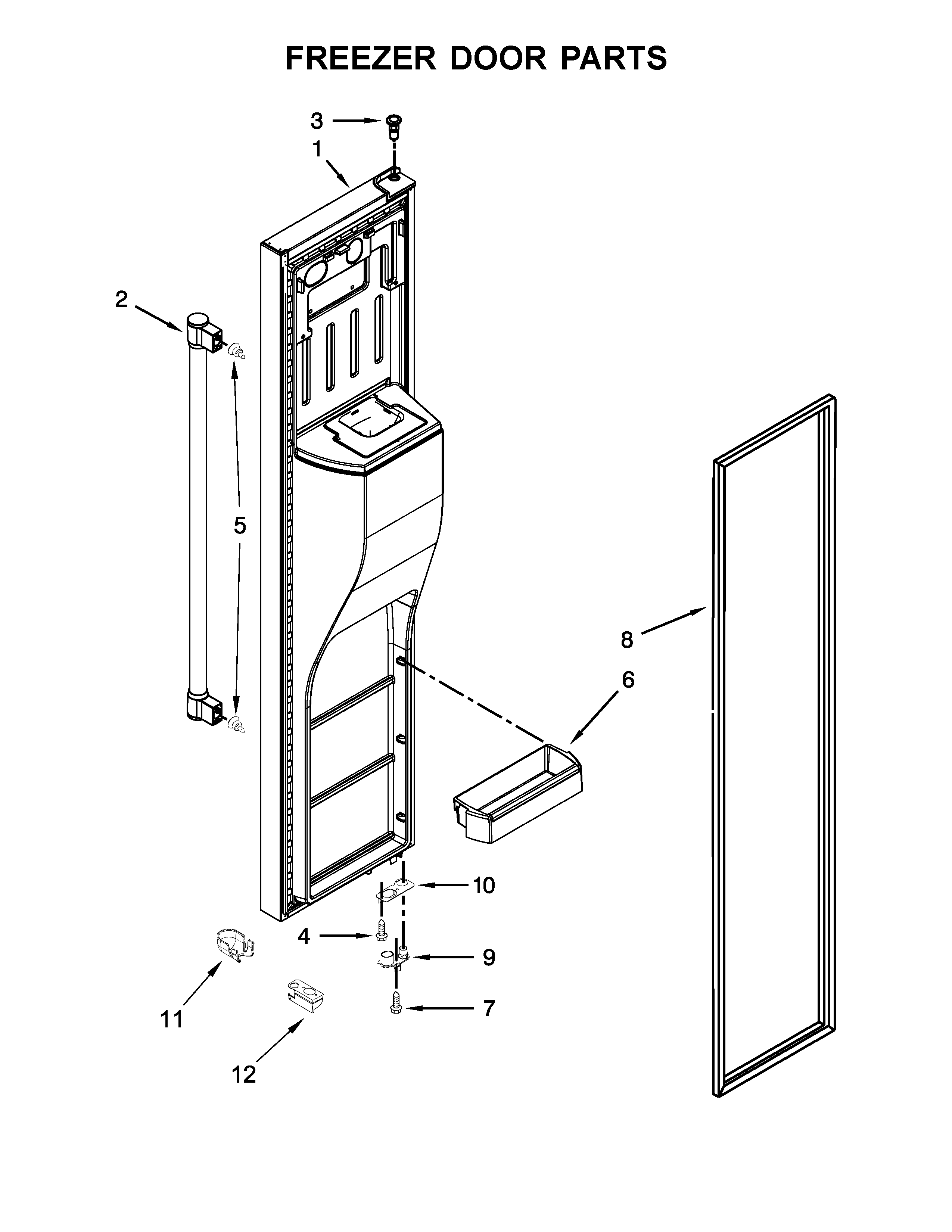 Maytag MSC21C6MFZ00 freezer door parts diagram