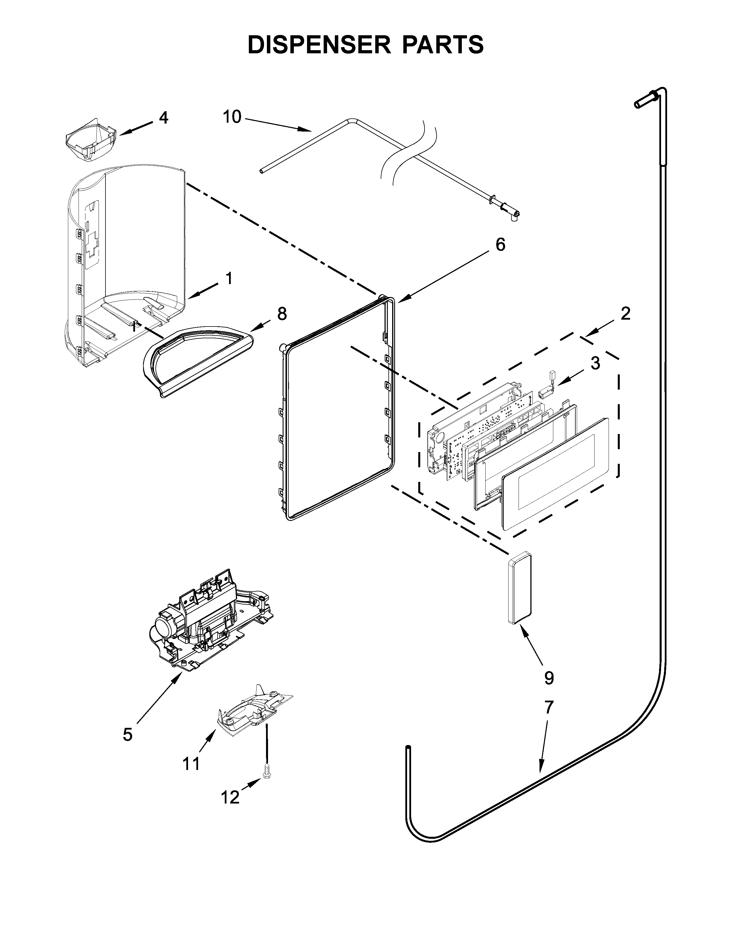 Maytag MSC21C6MFZ00 dispenser parts diagram