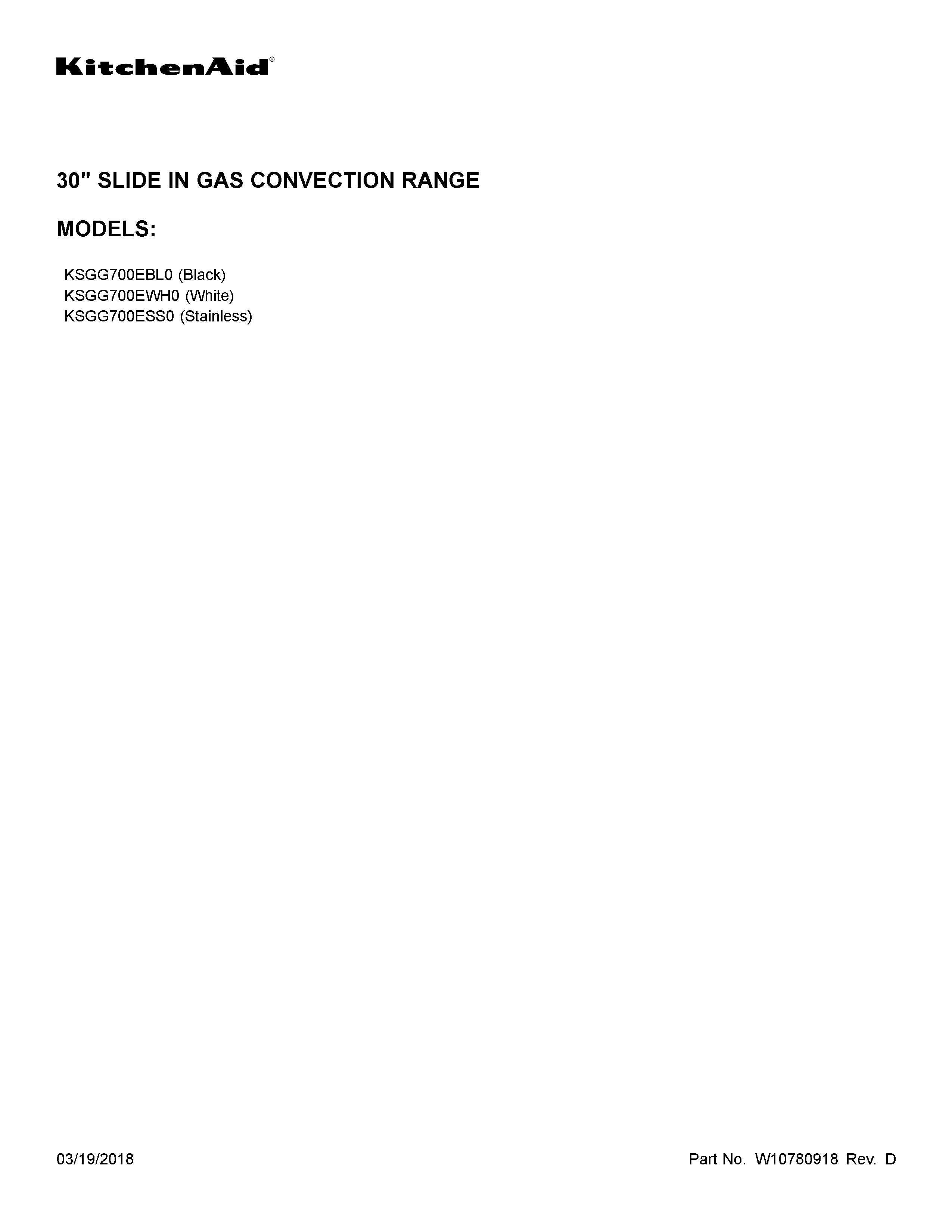 KitchenAid KSGG700EBL0 cover sheet diagram