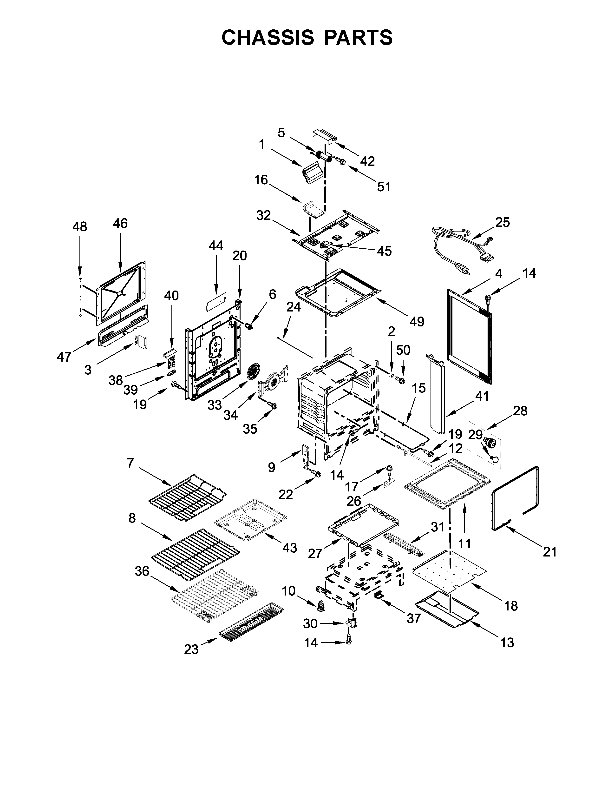 KitchenAid KSGG700EBL0 chassis parts diagram