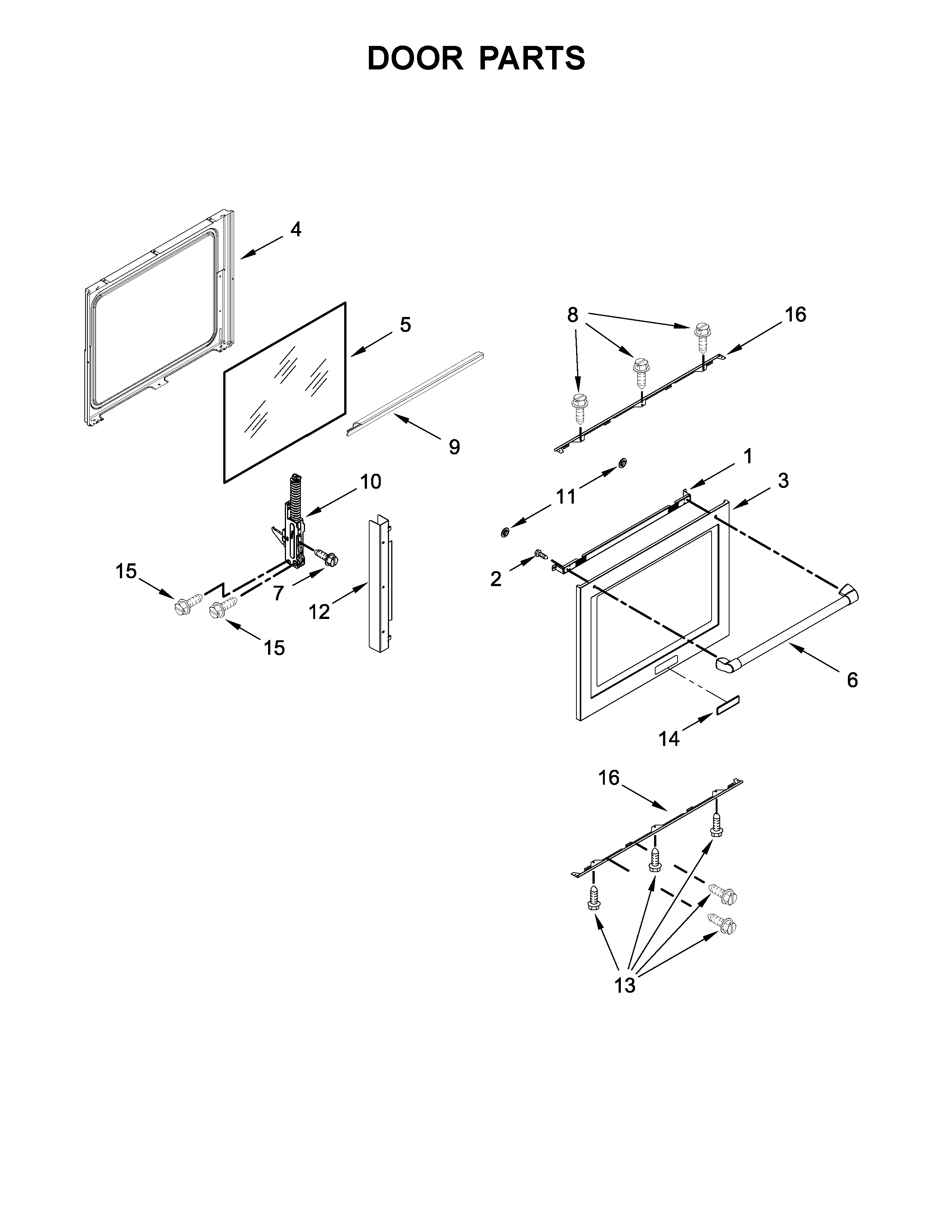 KitchenAid KSGG700EBL0 door parts diagram