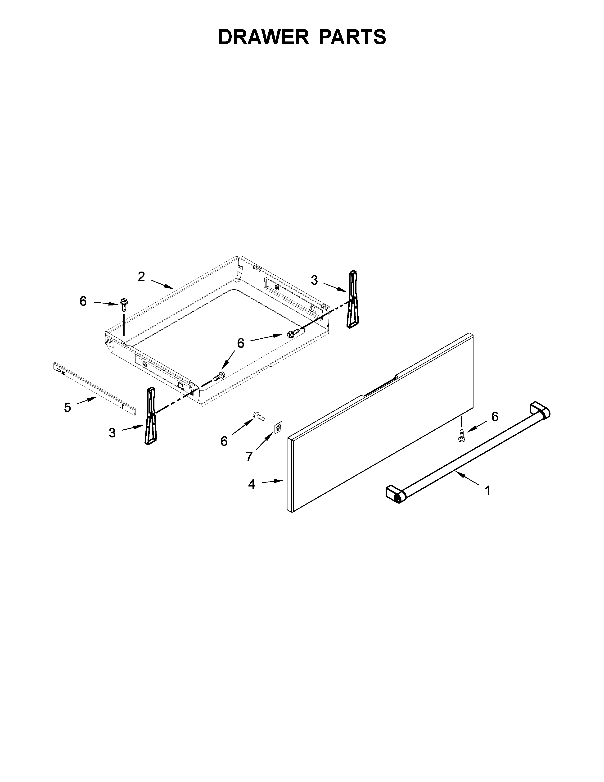 KitchenAid KSGG700EBL0 drawer parts diagram