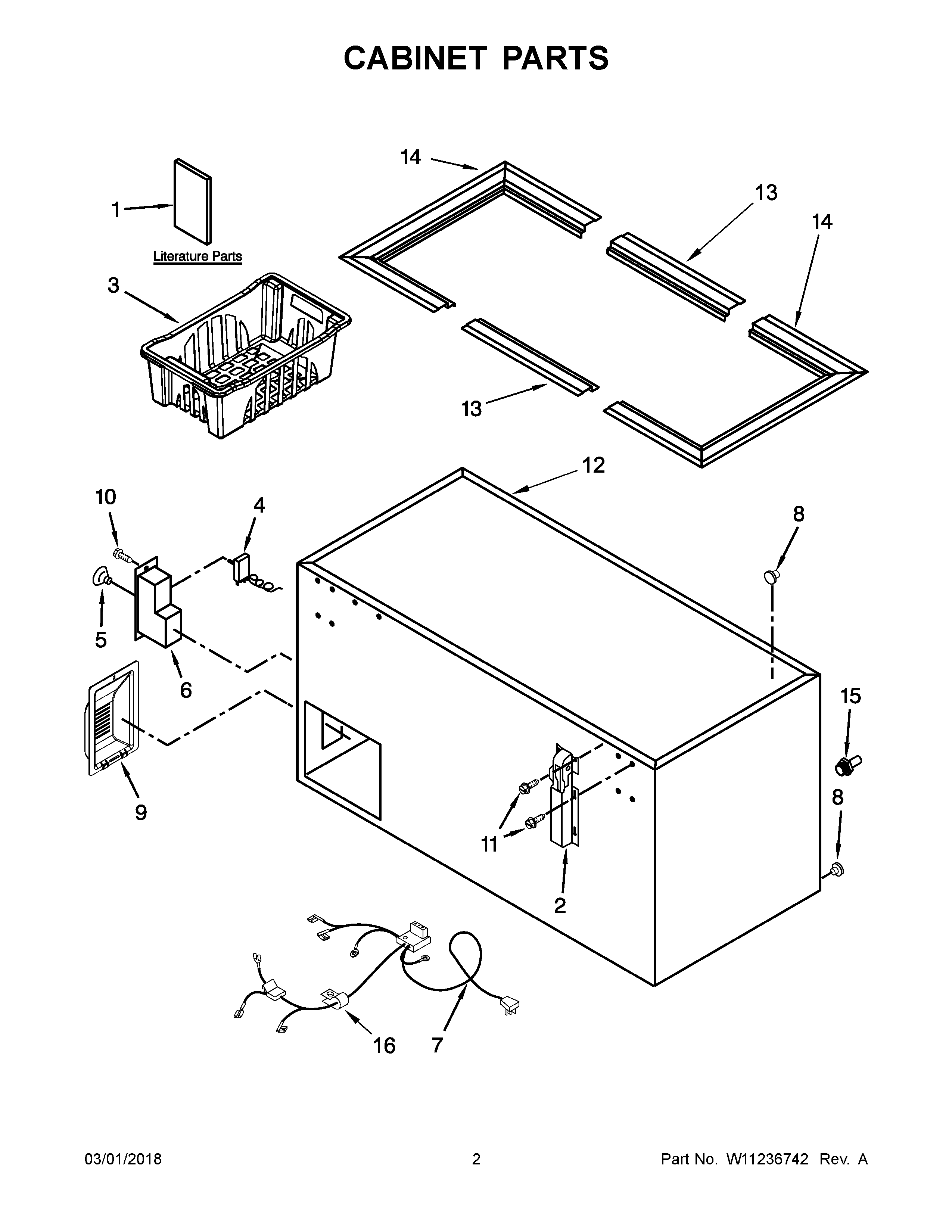 Amana AZC31T15DW01 cabinet parts diagram