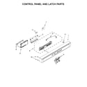 Whirlpool WDF770SAFZ0 control panel and latch parts diagram