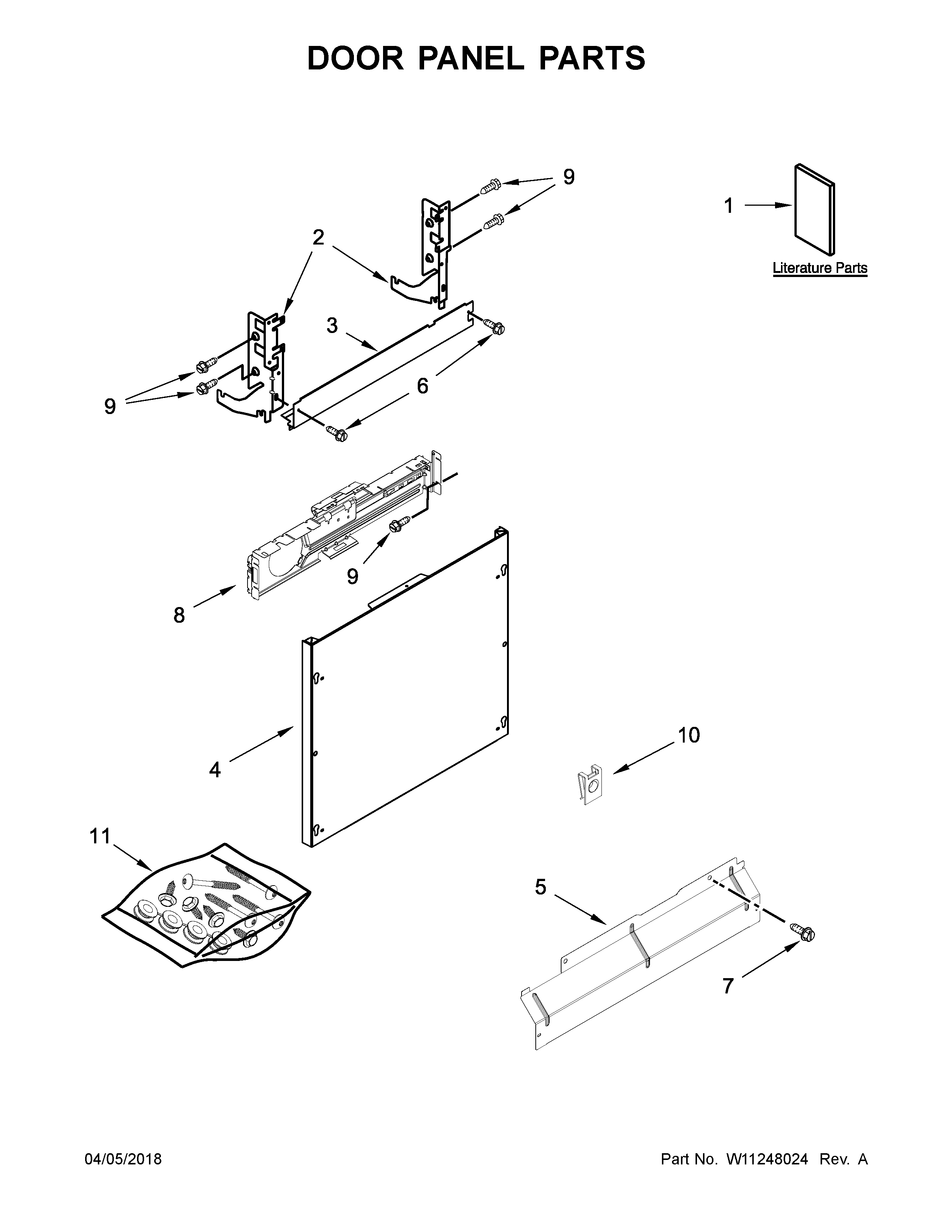Ikea IDT870SAGX0 door panel parts diagram
