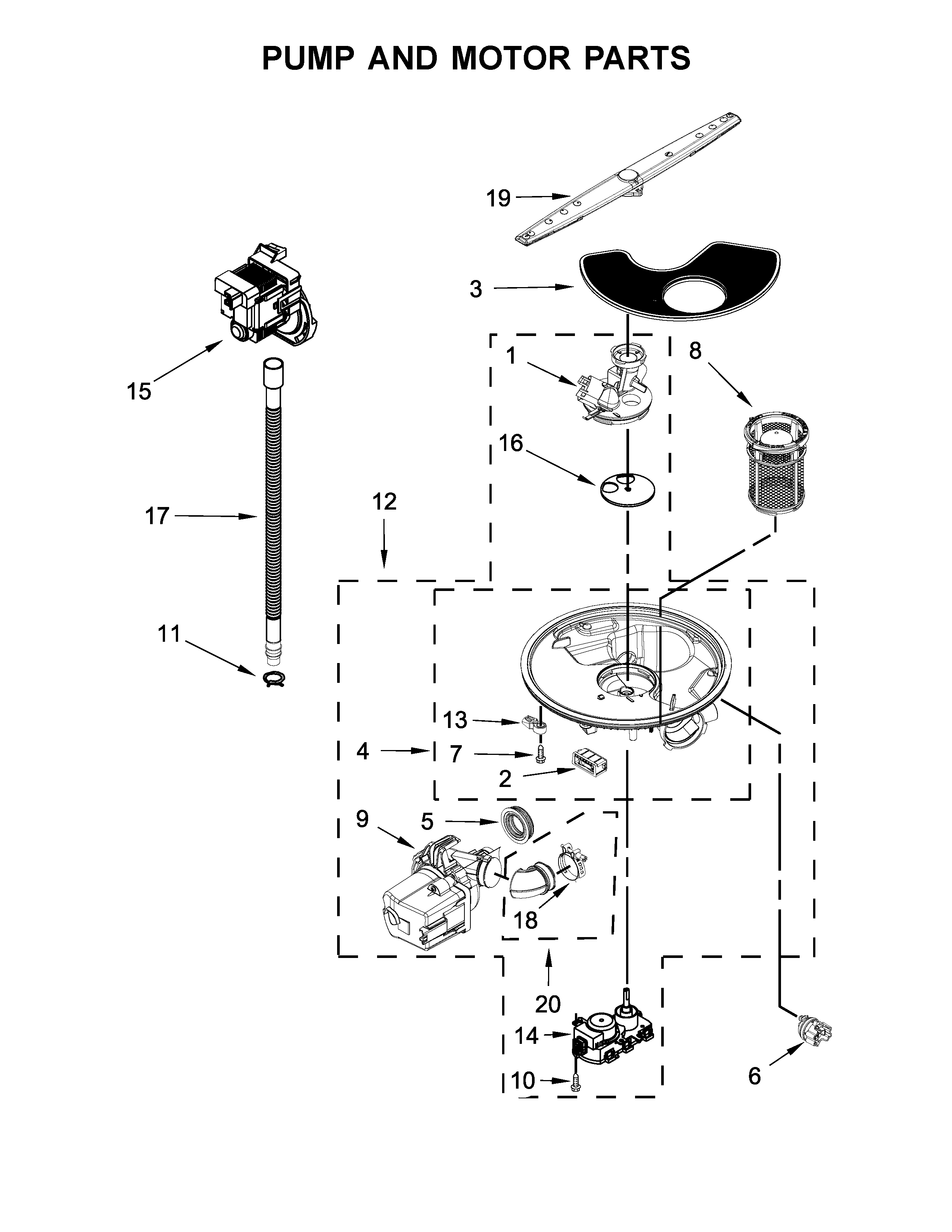 Ikea IDT870SAGX0 pump and motor parts diagram