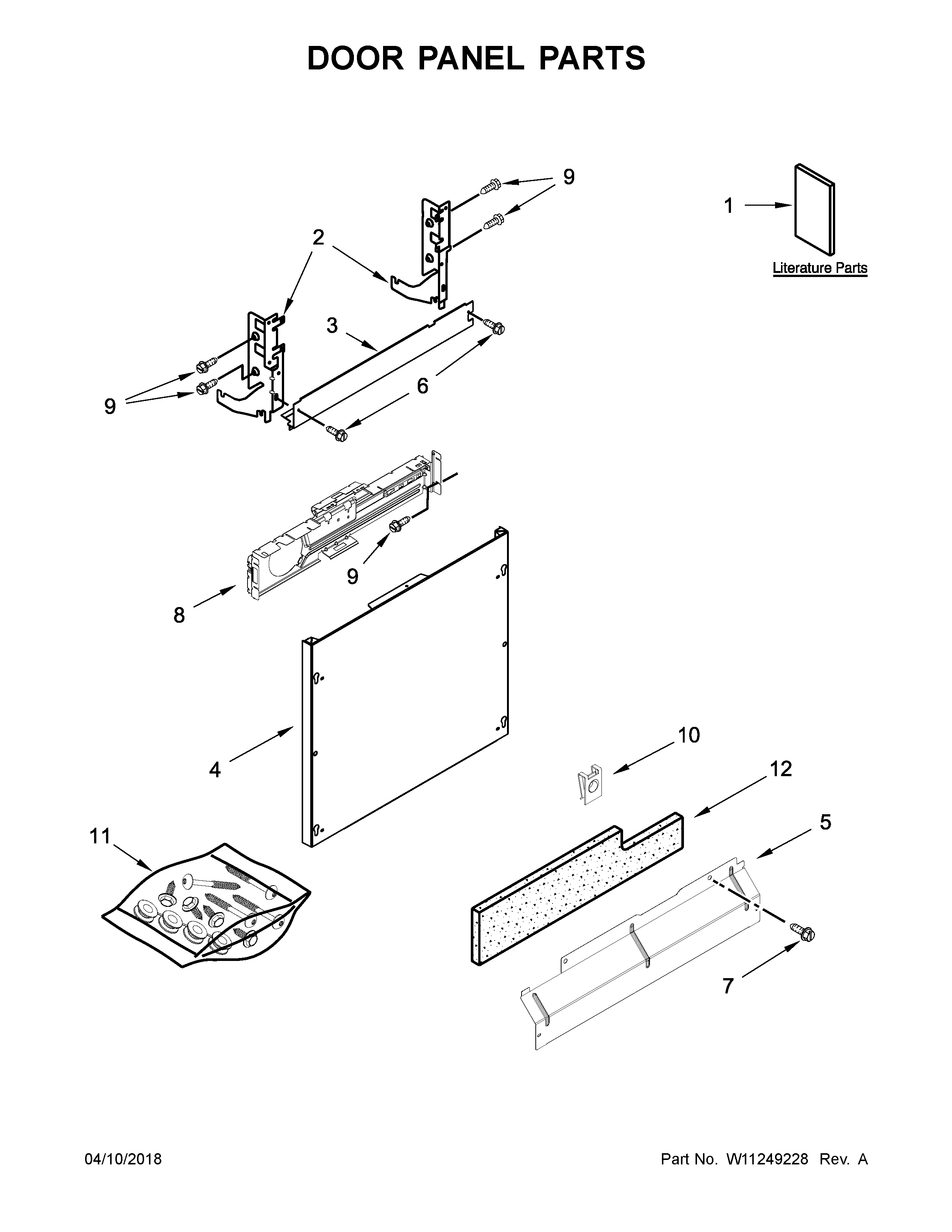 Ikea IDT930SAGX0 door panel parts diagram