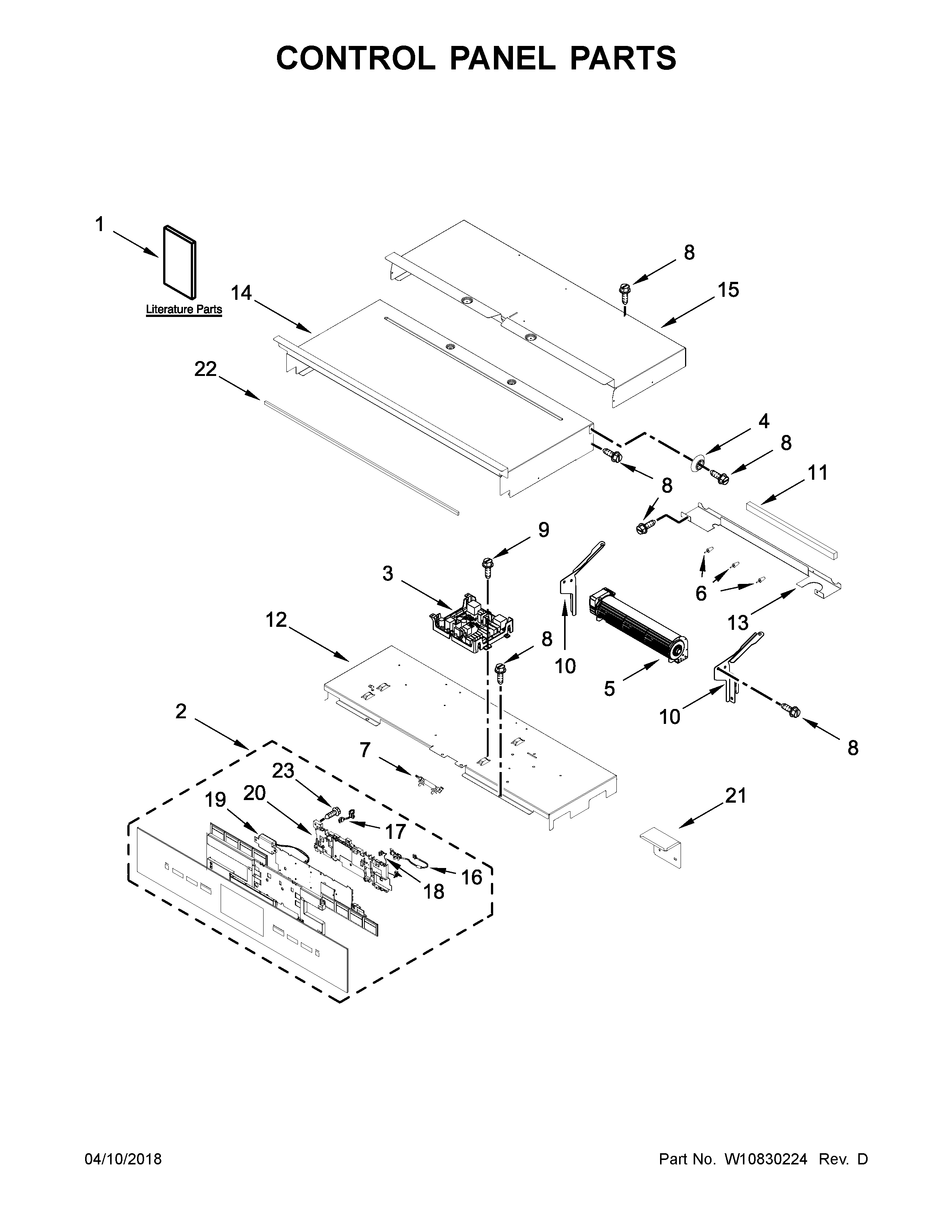 Jenn-Air JJW3830DB01 control panel parts diagram