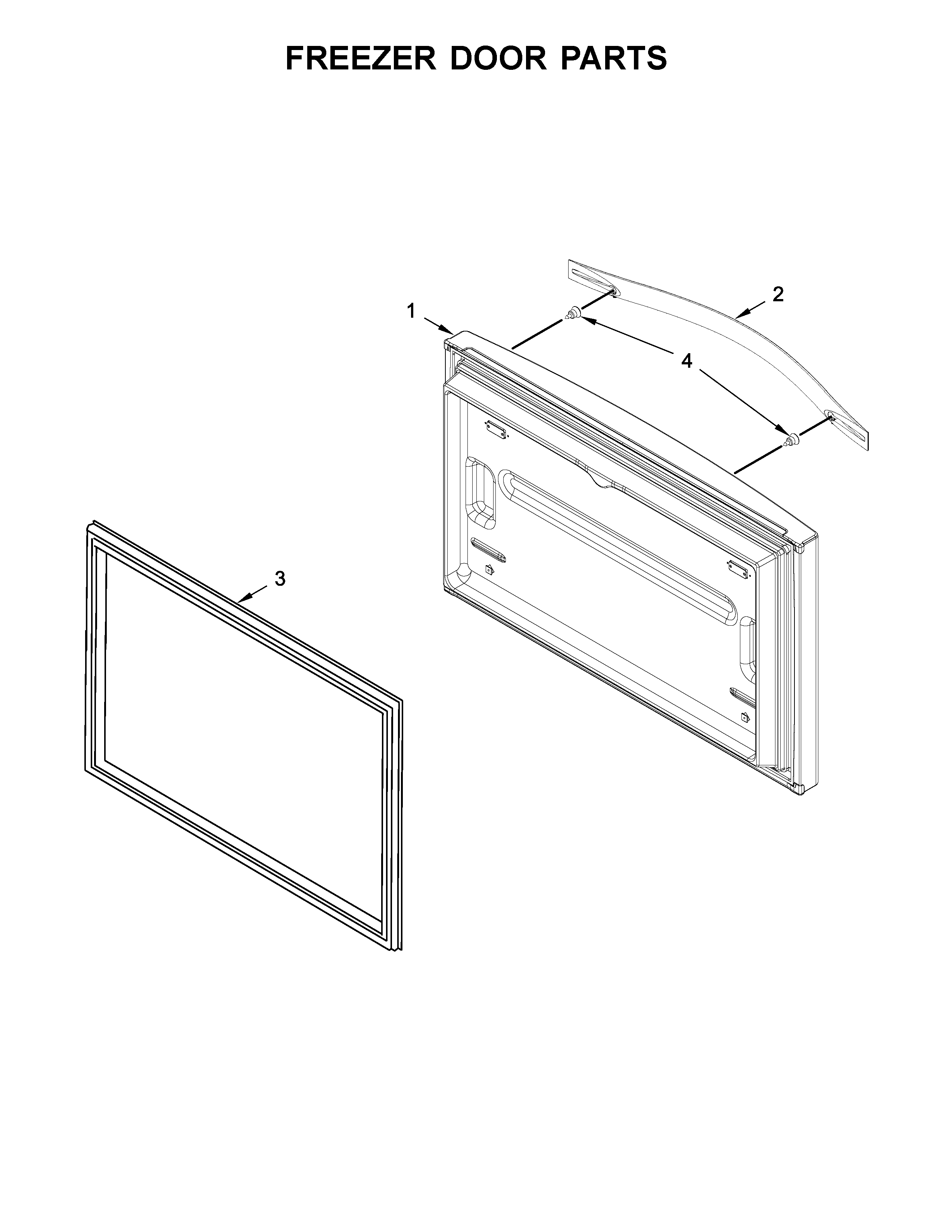Whirlpool WRF535SMBM00 freezer door parts diagram