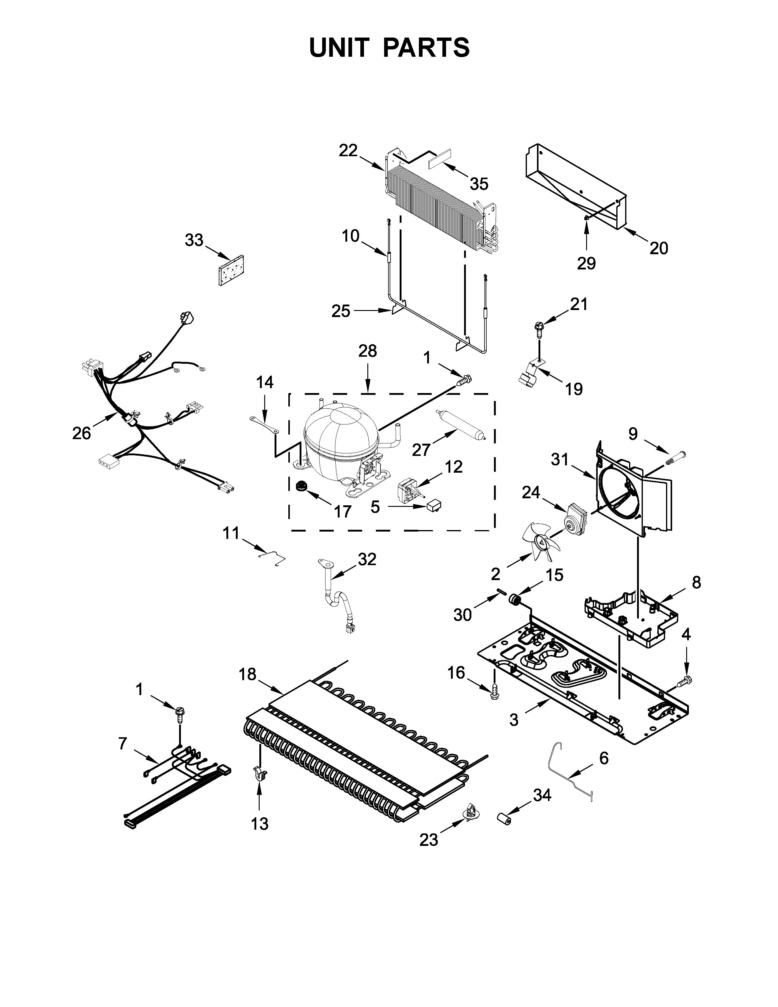 Whirlpool WRF535SMBM00 unit parts diagram