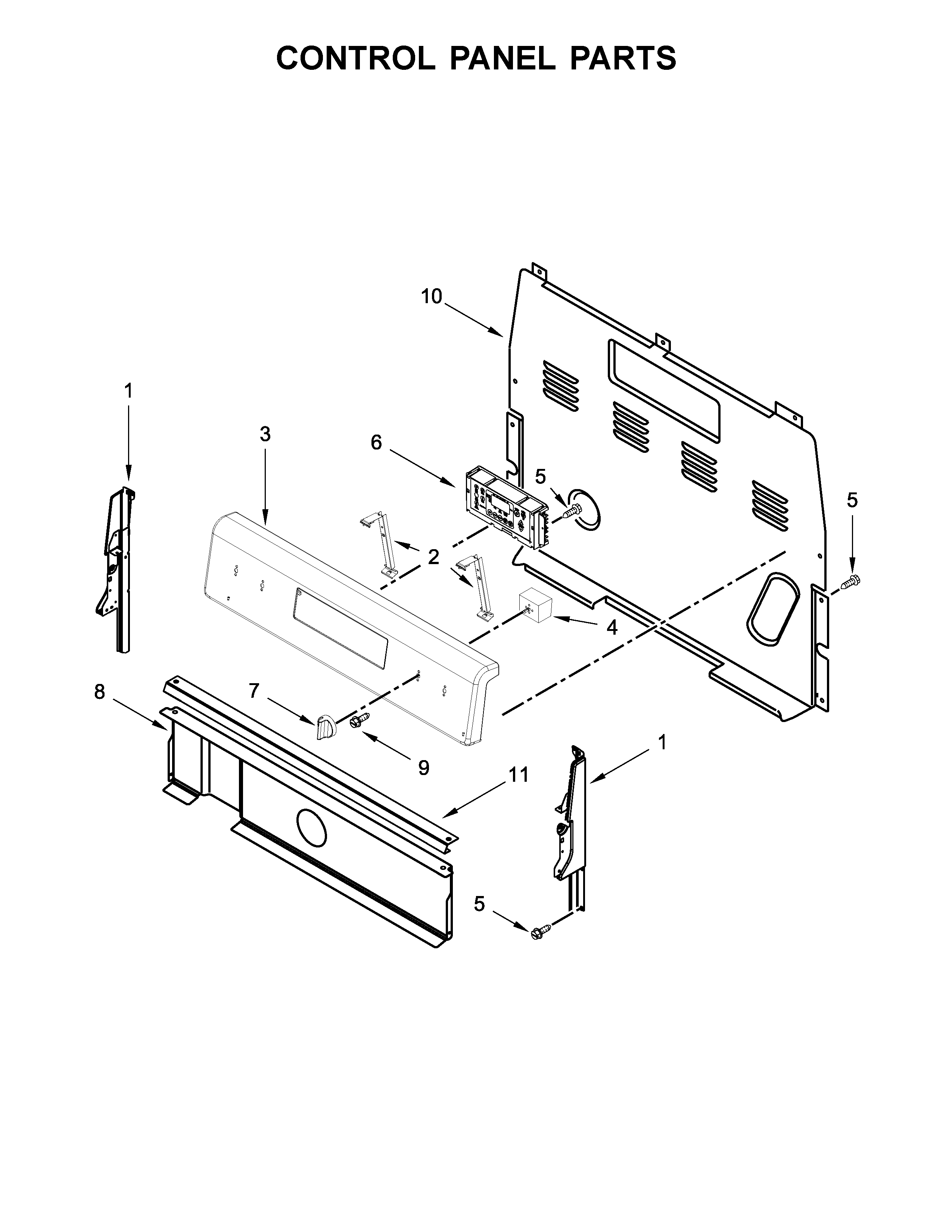 Whirlpool WFE505W0HZ0 control panel parts diagram