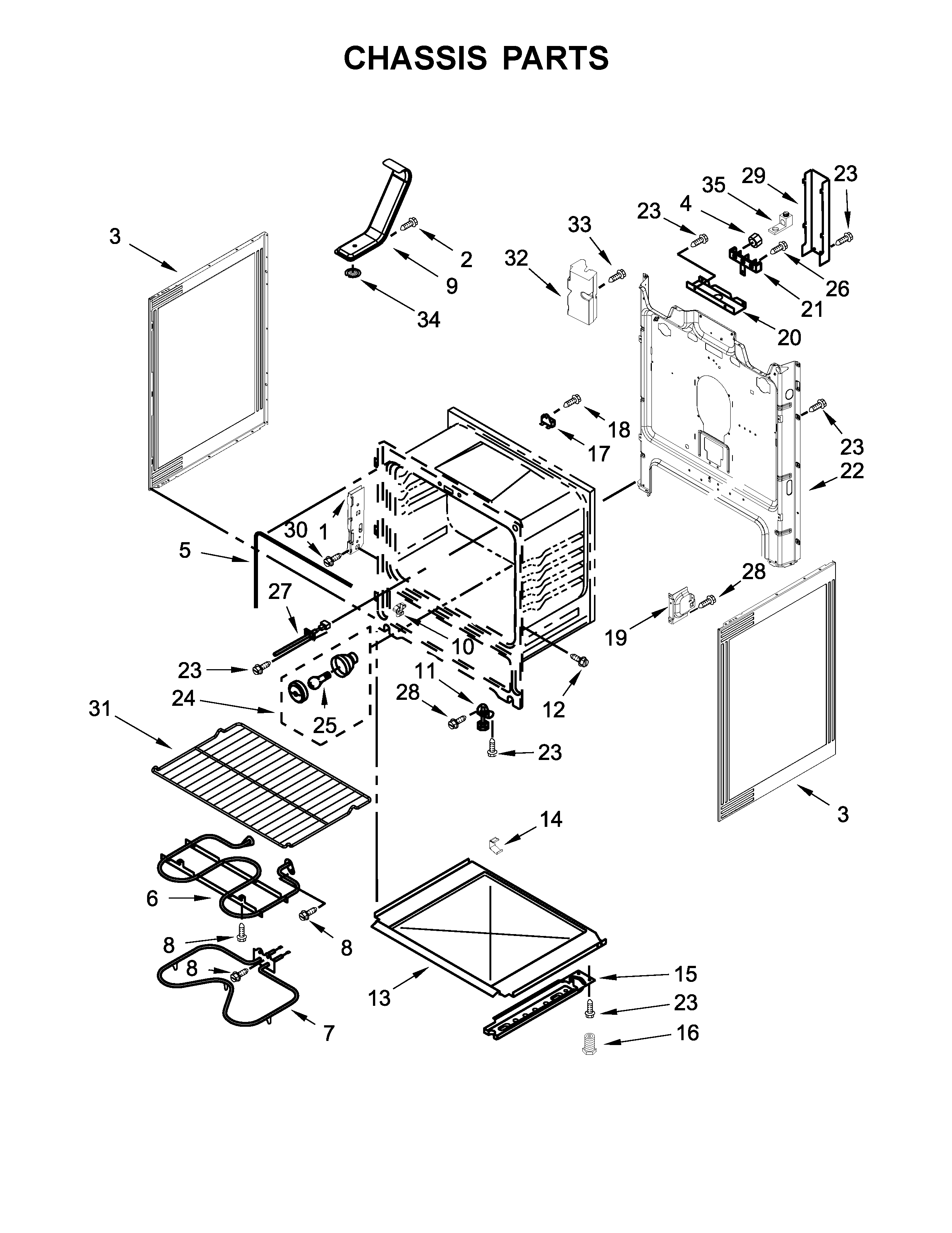 Whirlpool WFE505W0HZ0 chassis parts diagram