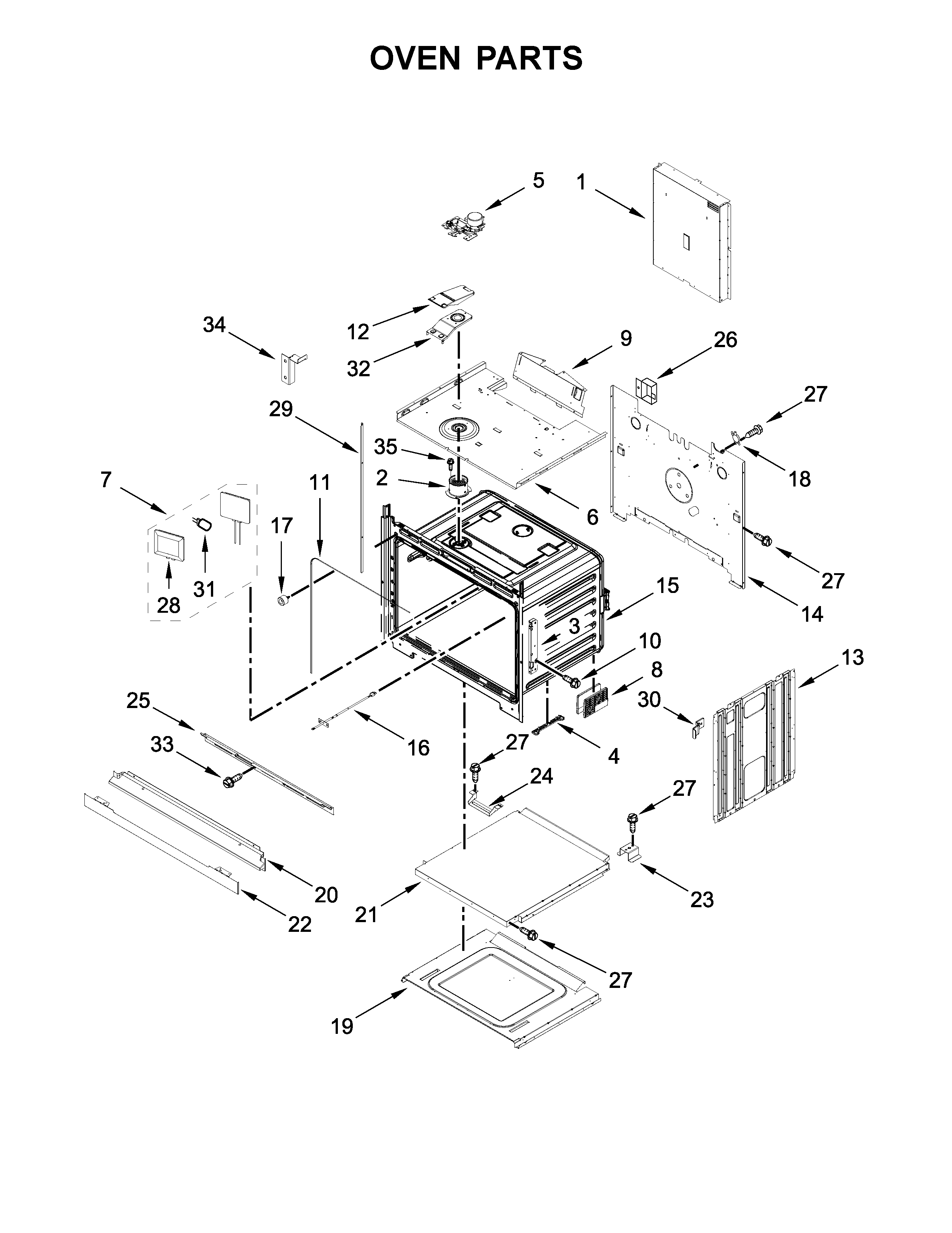 KitchenAid KOST100ESS03 oven parts diagram