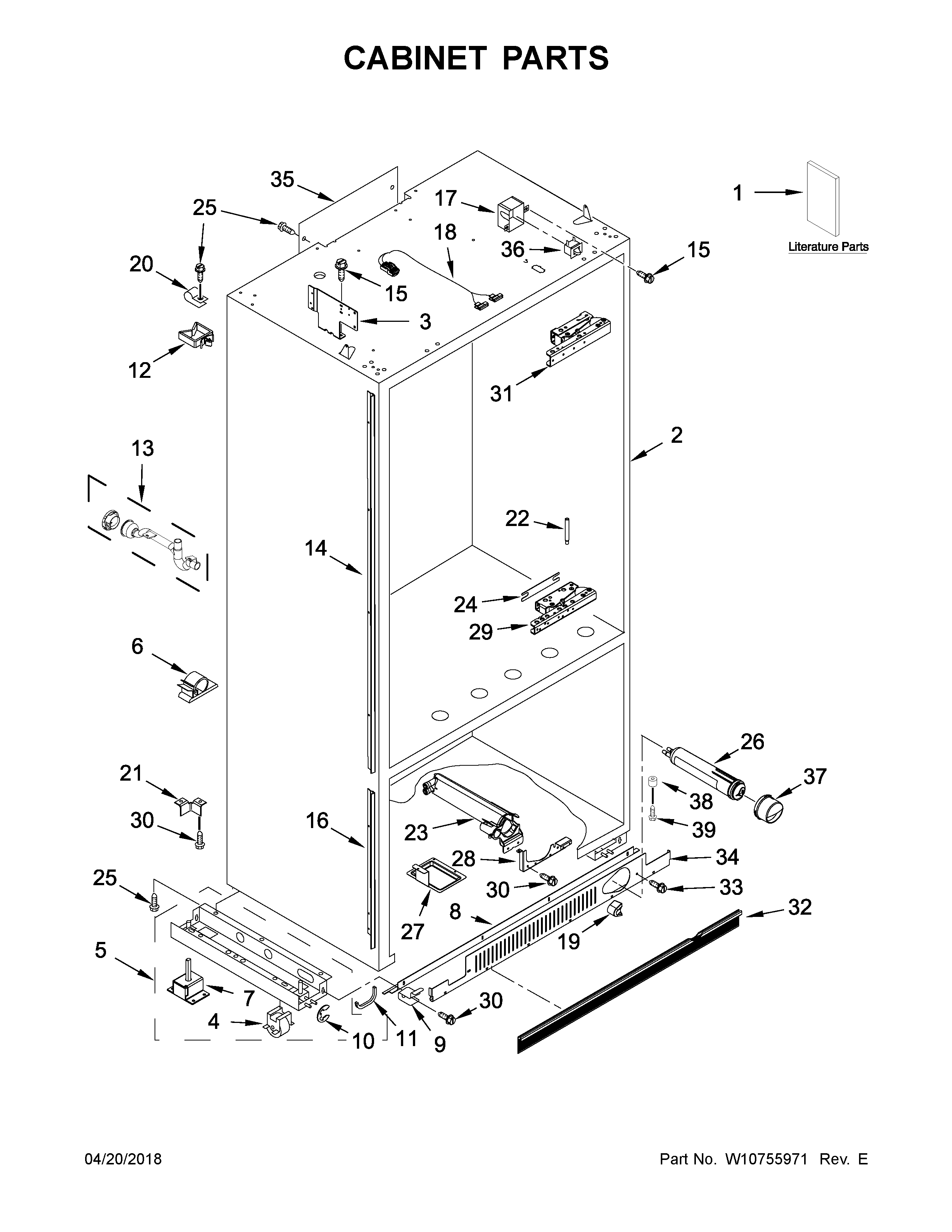 Jenn-Air JF36NXFXDE00 cabinet parts diagram