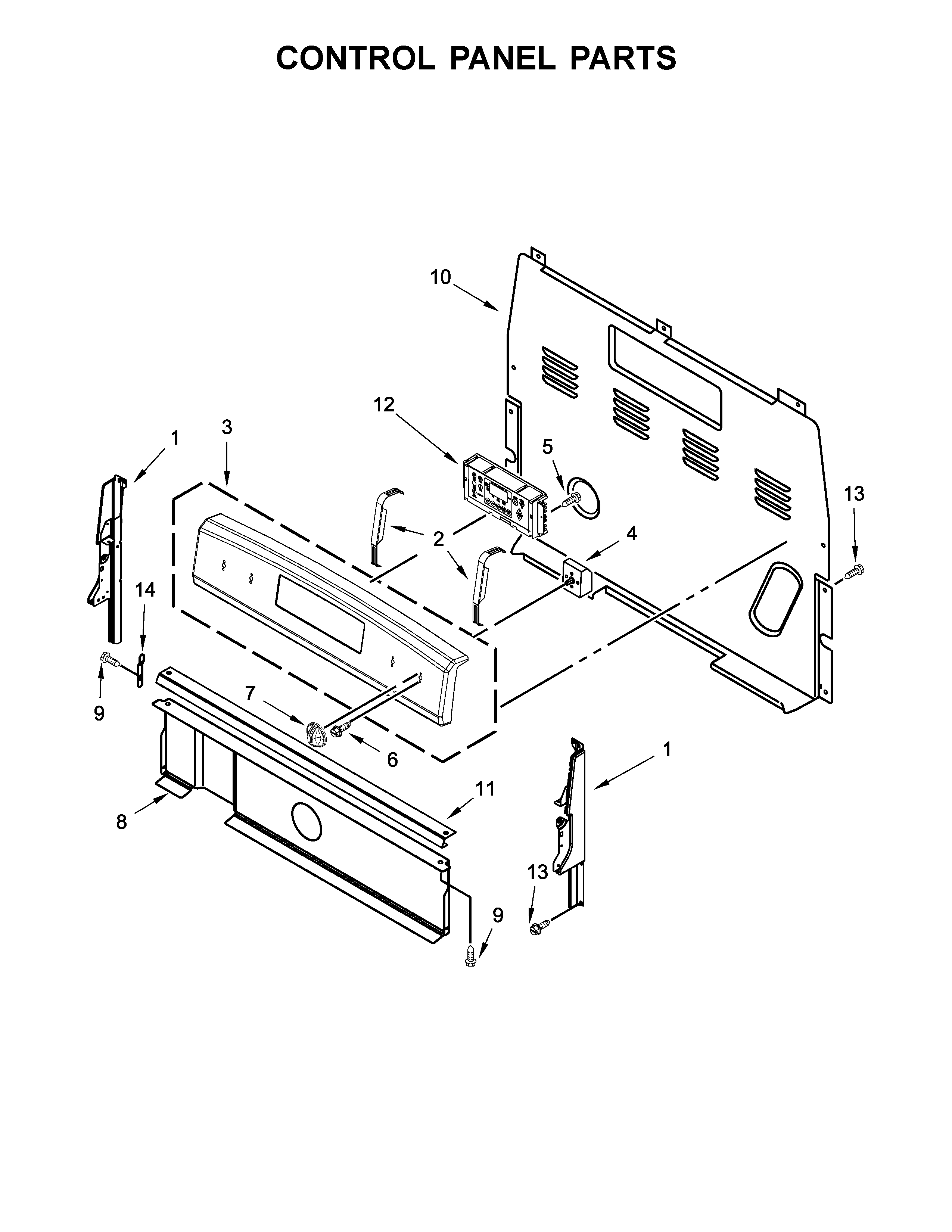 Amana ACR4303MFW2 control panel parts diagram