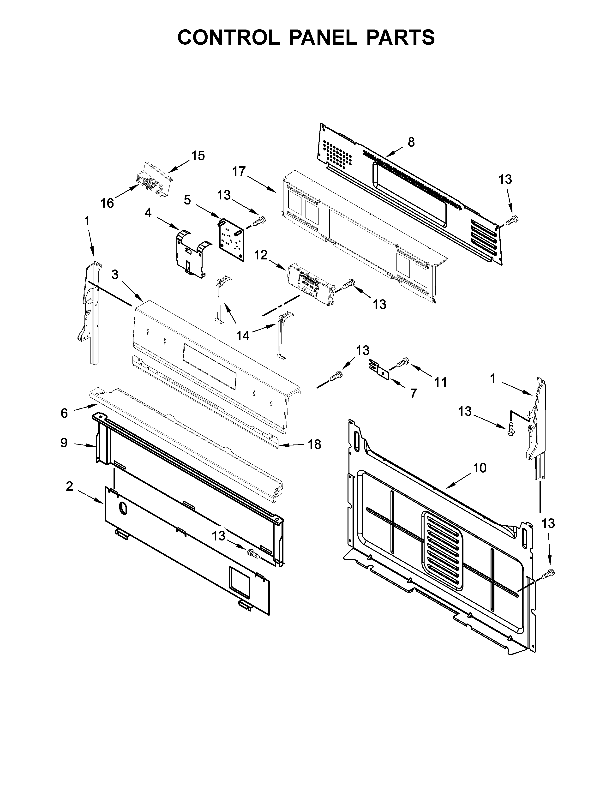 Whirlpool WFG550S0HZ0 control panel parts diagram