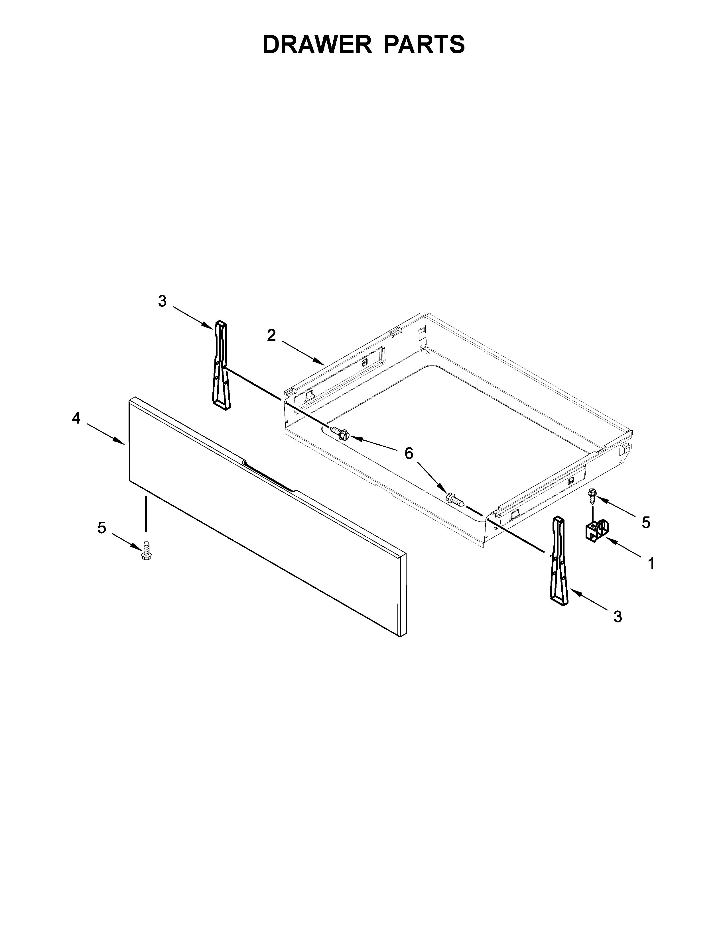 Whirlpool WFG550S0HZ0 drawer parts diagram