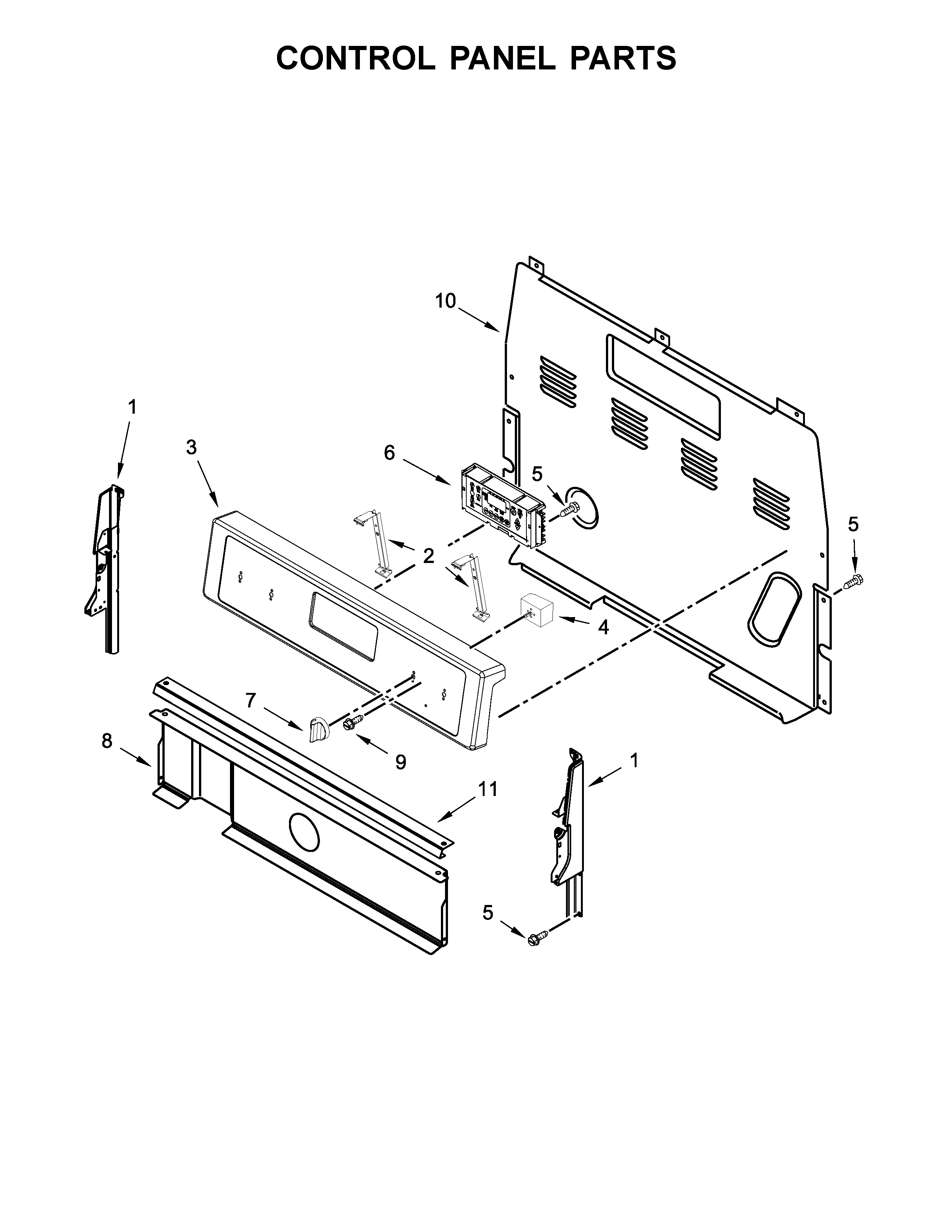 Whirlpool WFE525S0HS1 control panel parts diagram