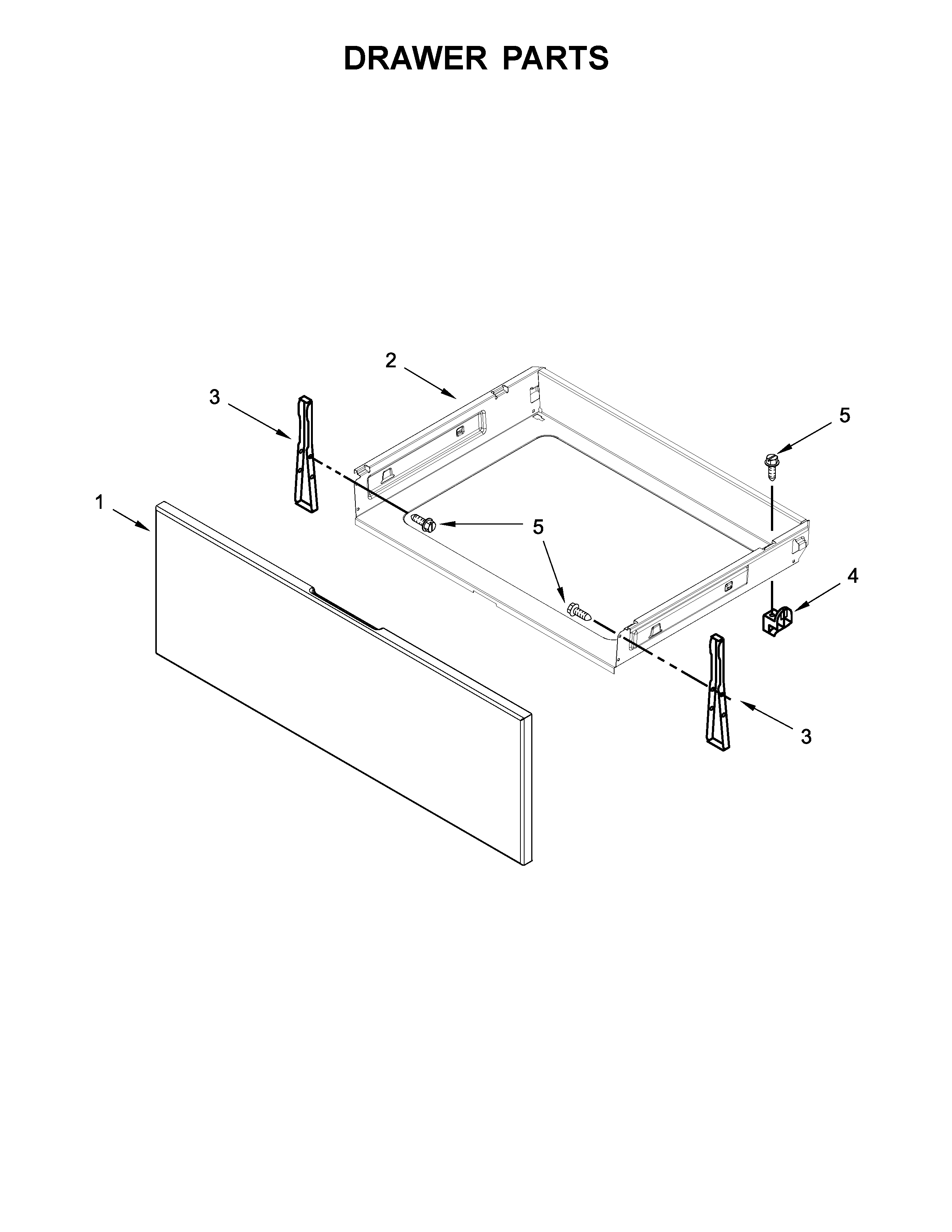 Whirlpool WFE525S0HS1 drawer parts diagram