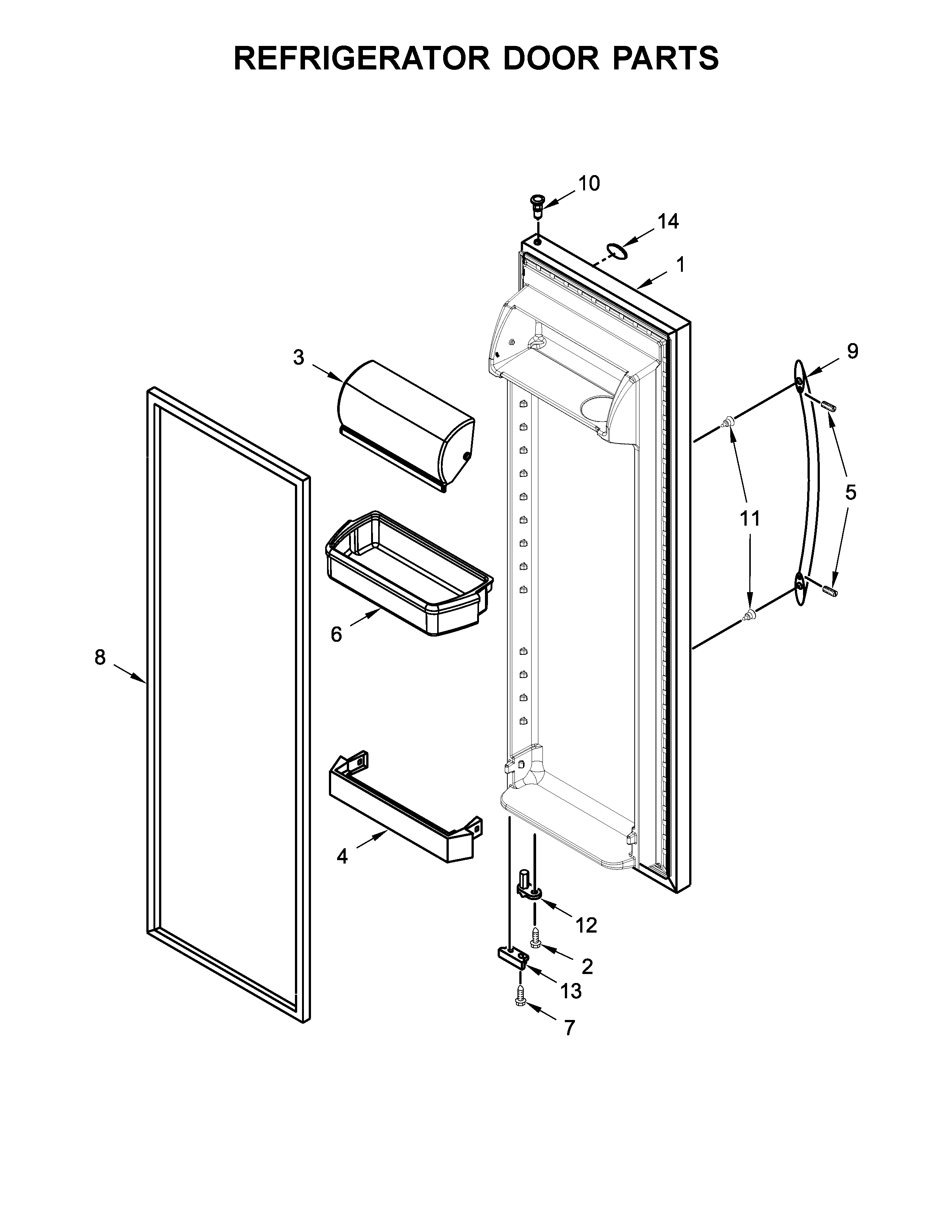 Whirlpool WRS322FNAM00 refrigerator door parts diagram