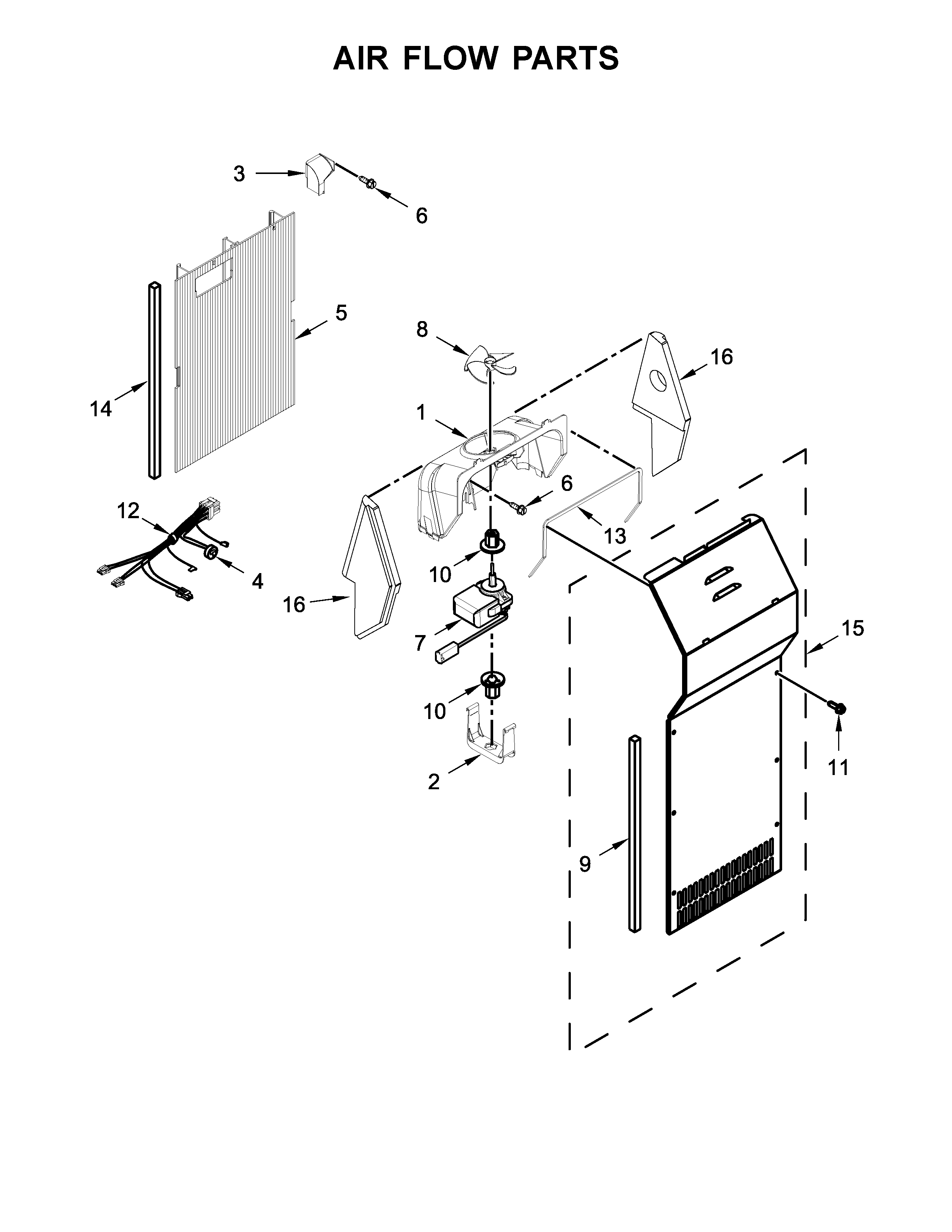 Whirlpool WRS322FNAM00 air flow parts diagram