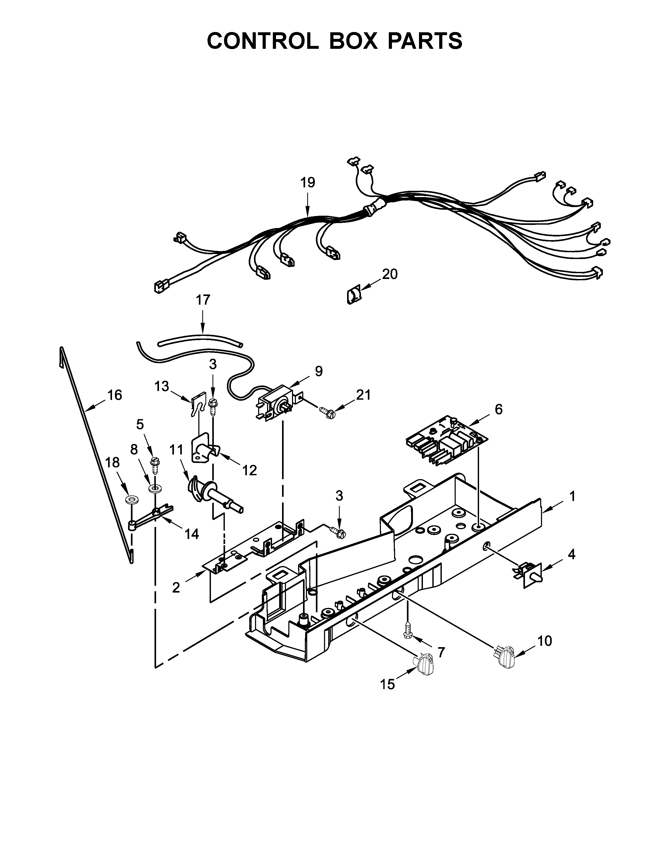 Whirlpool WRS322FNAM00 control box parts diagram