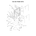 KitchenAid KDPM354GPS0 tub and frame parts diagram