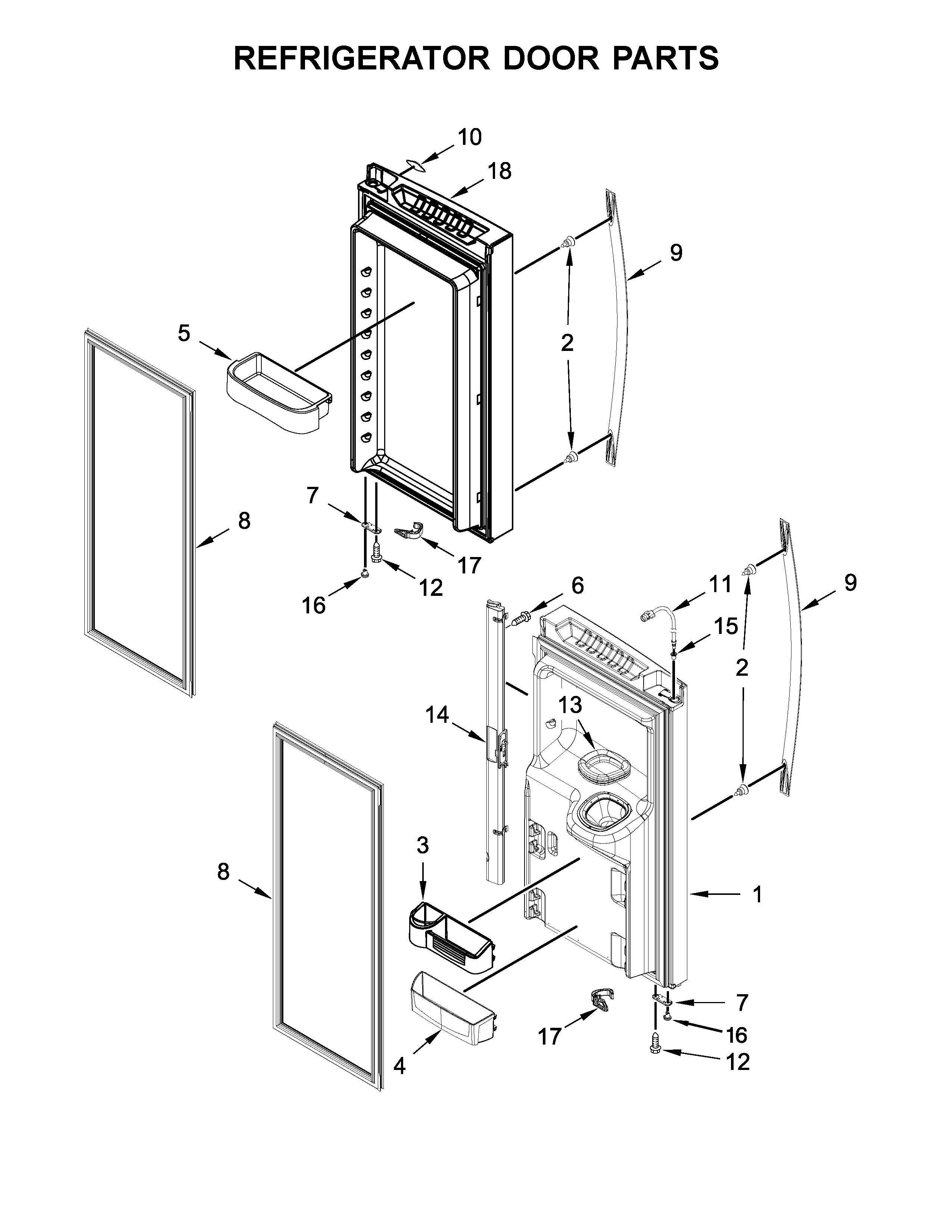 Whirlpool WRF555SDFZ07 refrigerator door parts diagram