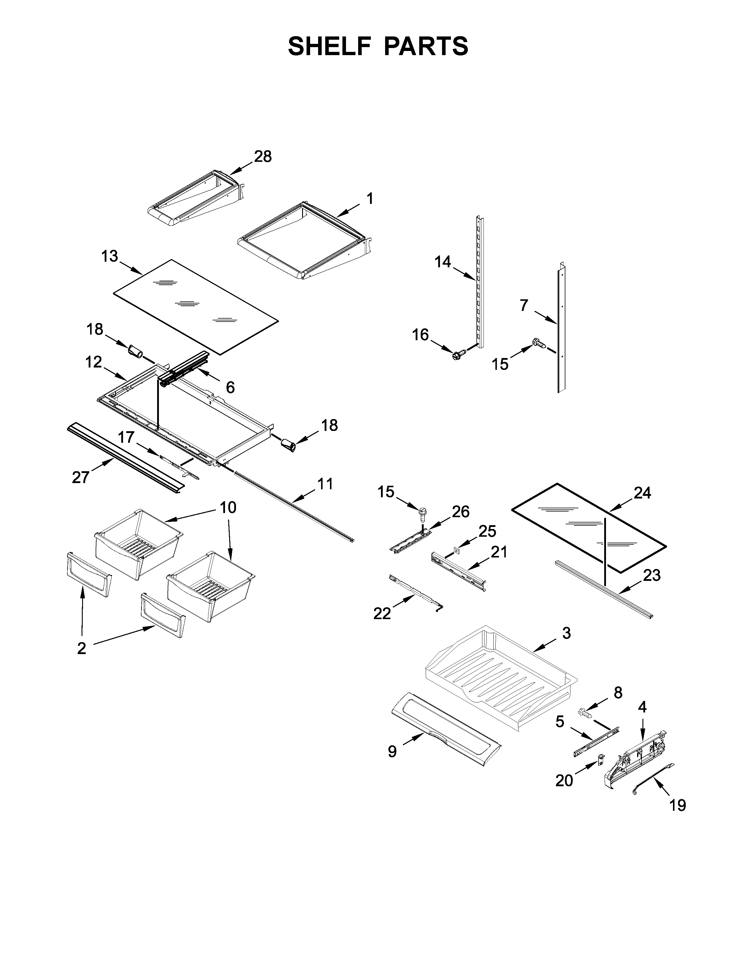 Whirlpool WRF555SDFZ07 shelf parts diagram