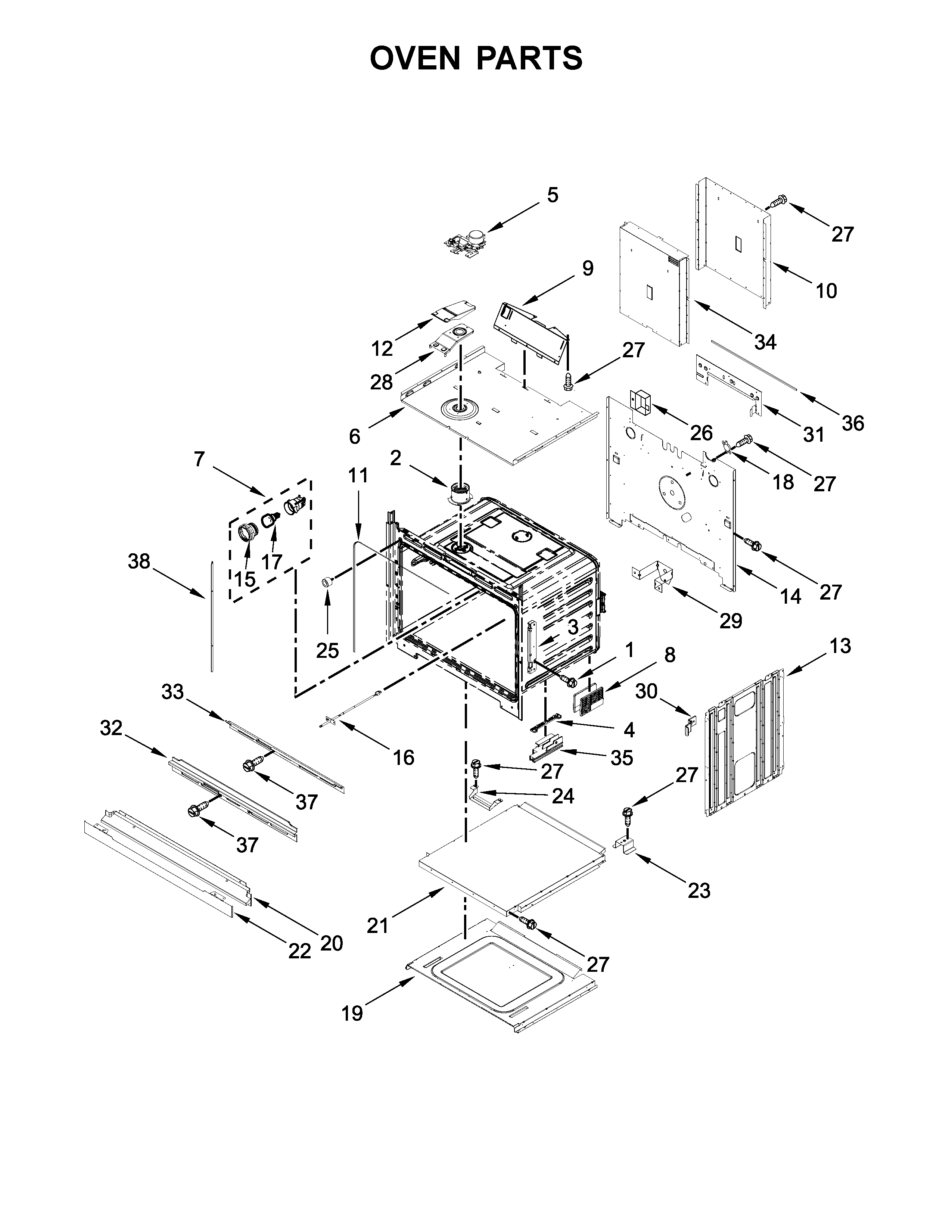 Whirlpool WOD51EC0HS01 oven parts diagram