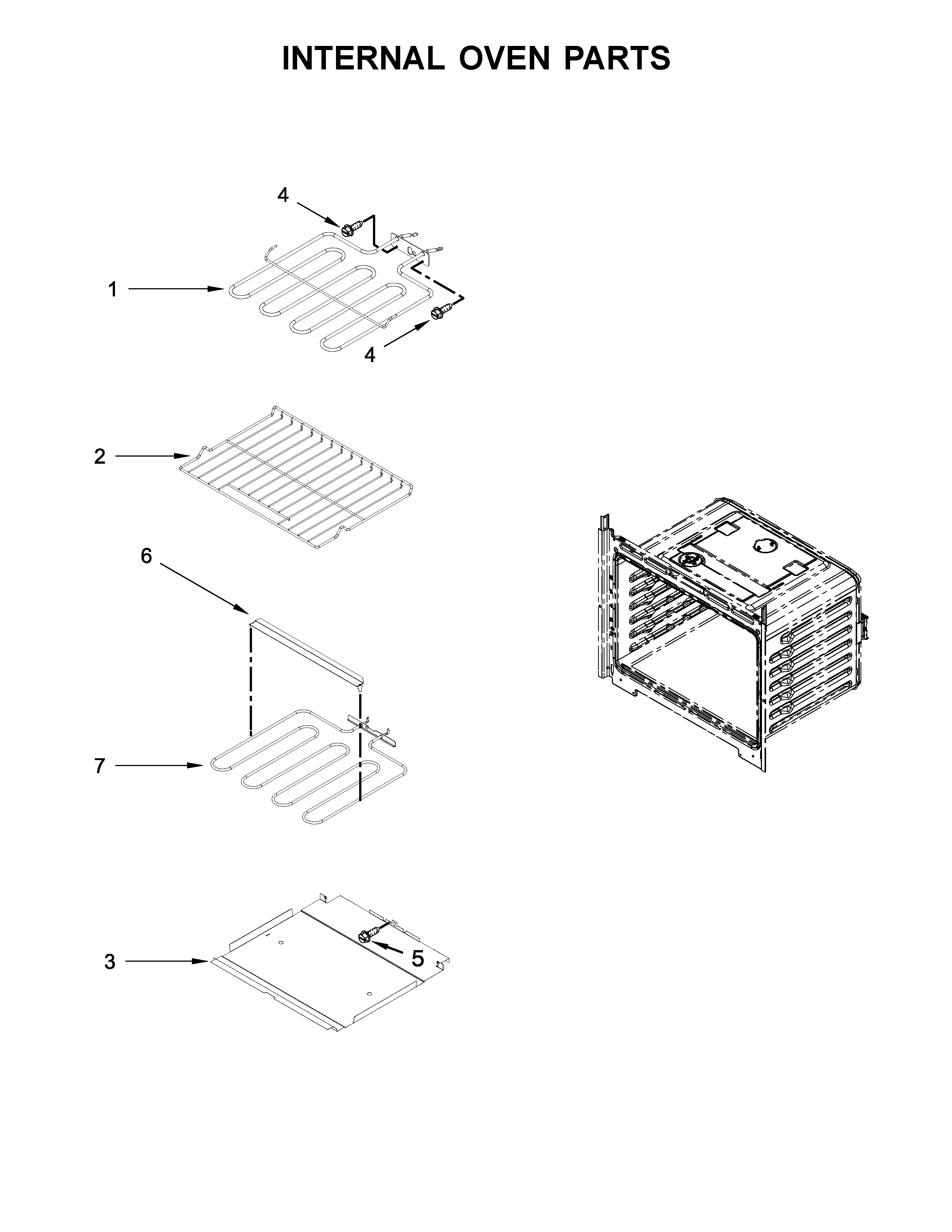 Whirlpool WOD51EC0HS01 internal oven parts diagram