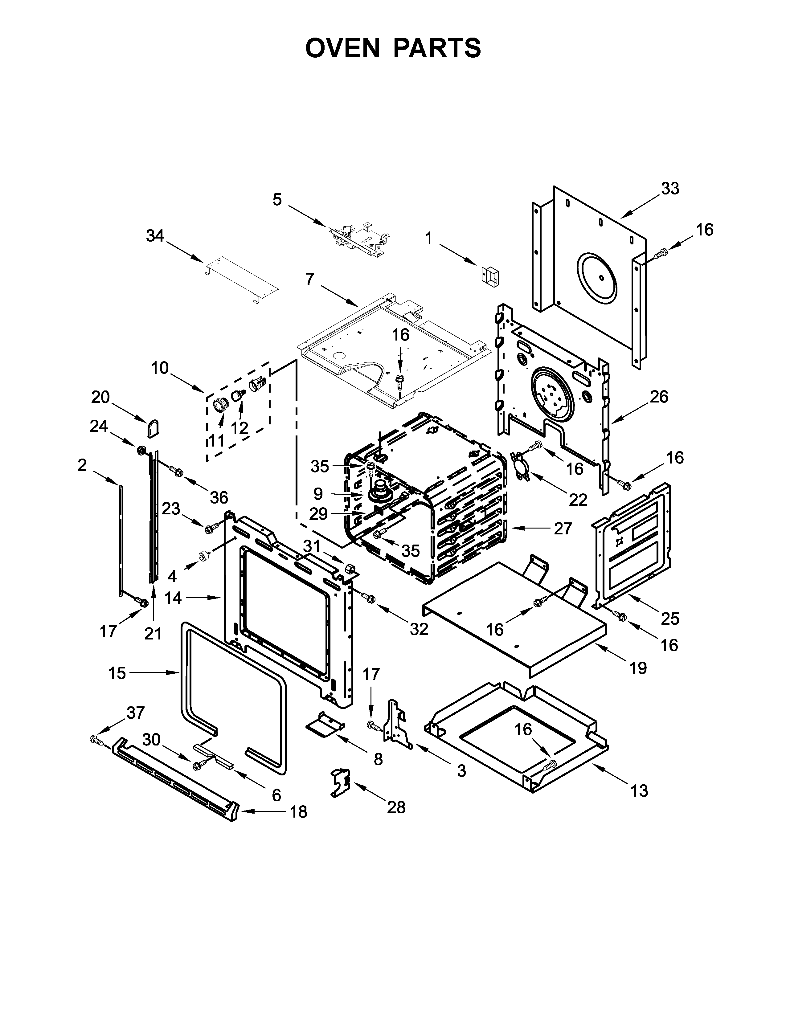 Whirlpool WOS11EM4EW01 oven parts diagram