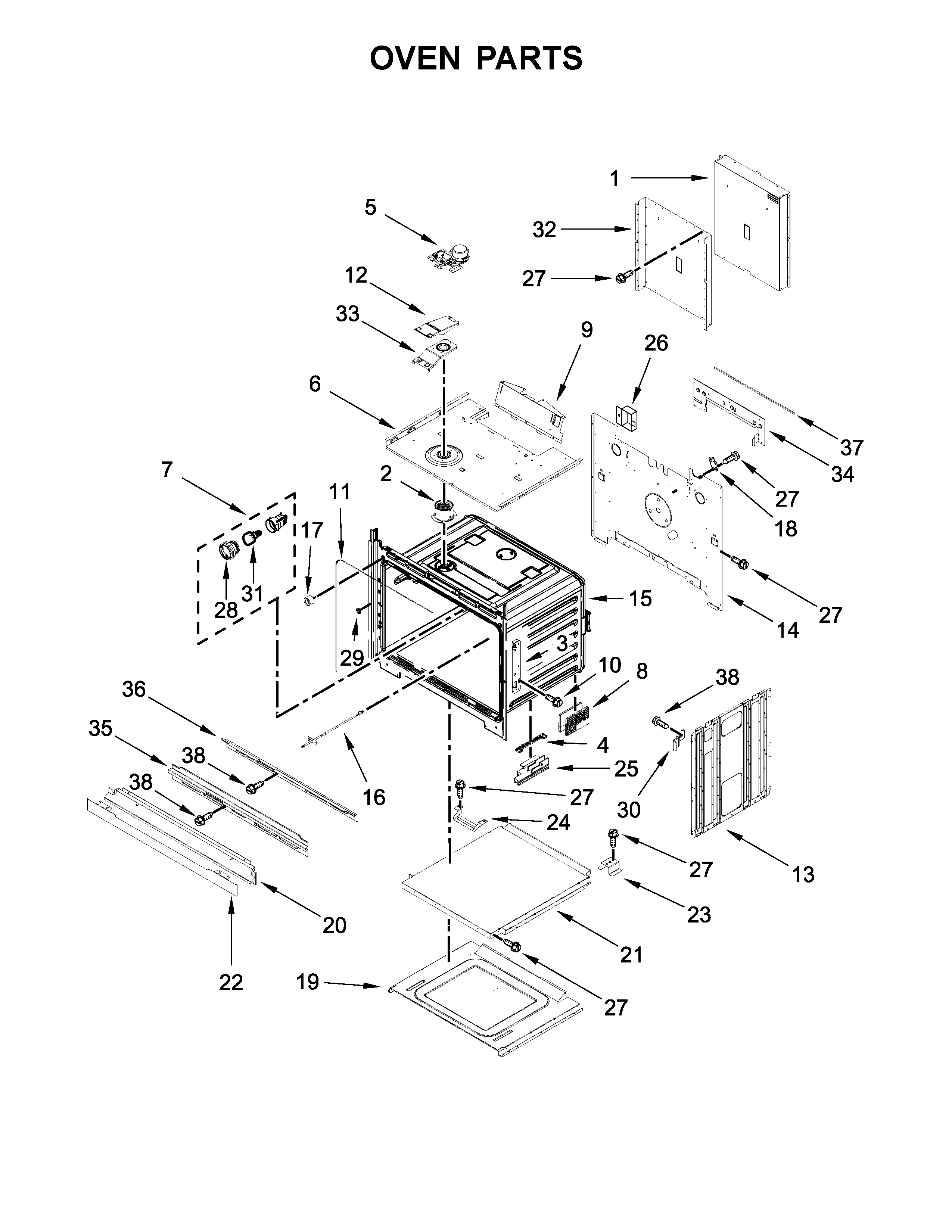 Whirlpool WOD51EC0AW06 oven parts diagram