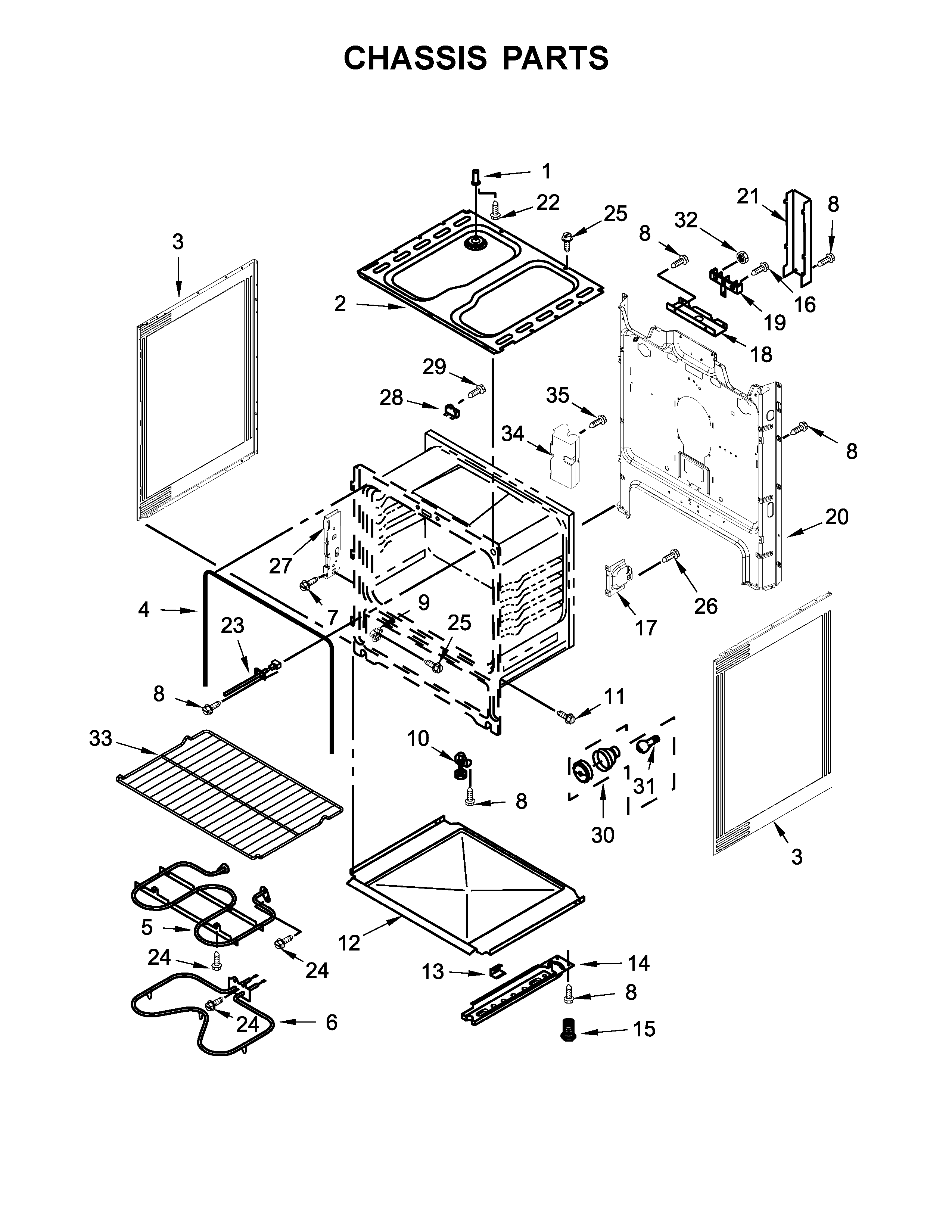 Whirlpool WFC150M0EW2 chassis parts diagram