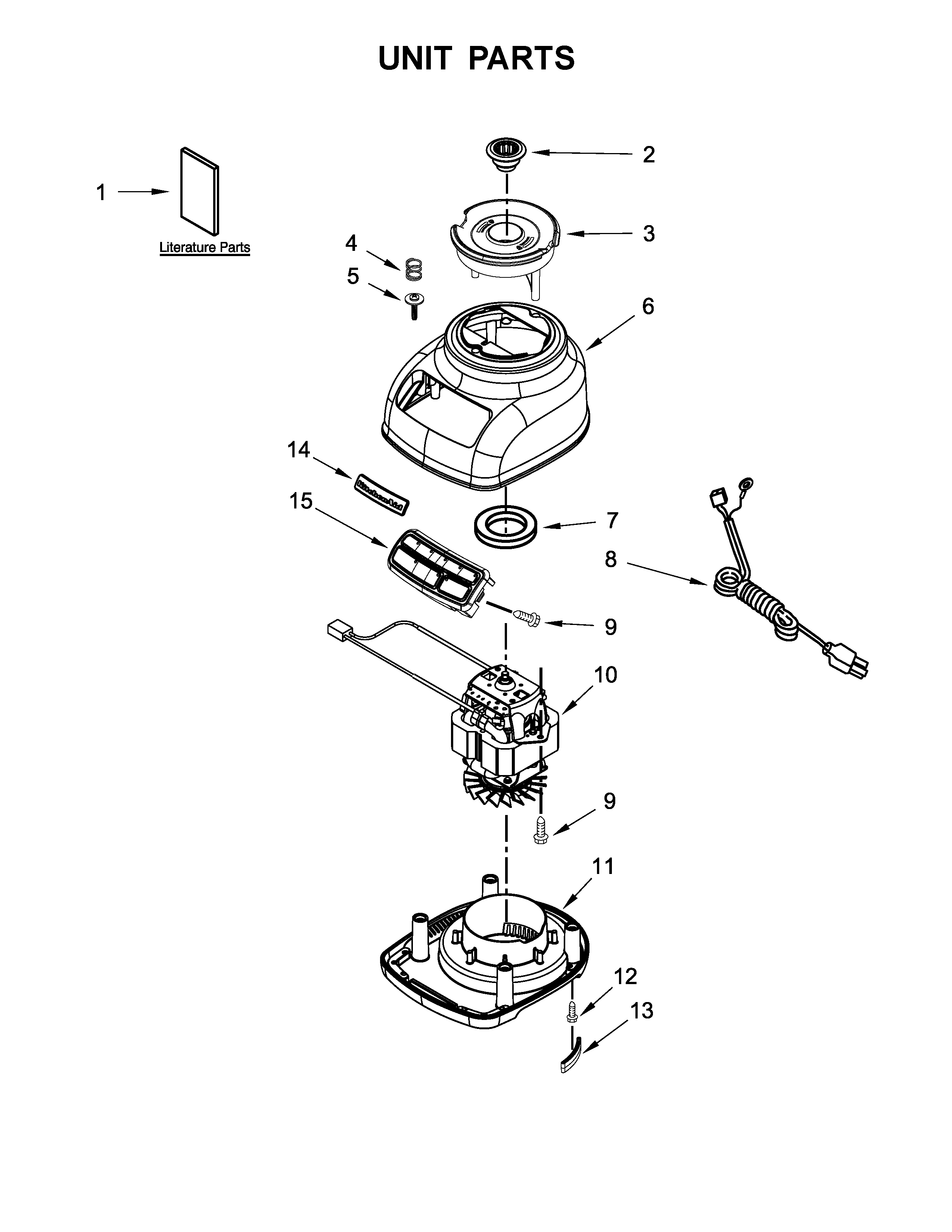 KitchenAid 4KSB1575TCB0 unit parts diagram
