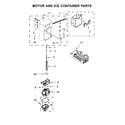 KitchenAid KRSF505ESS01 motor and ice container parts diagram