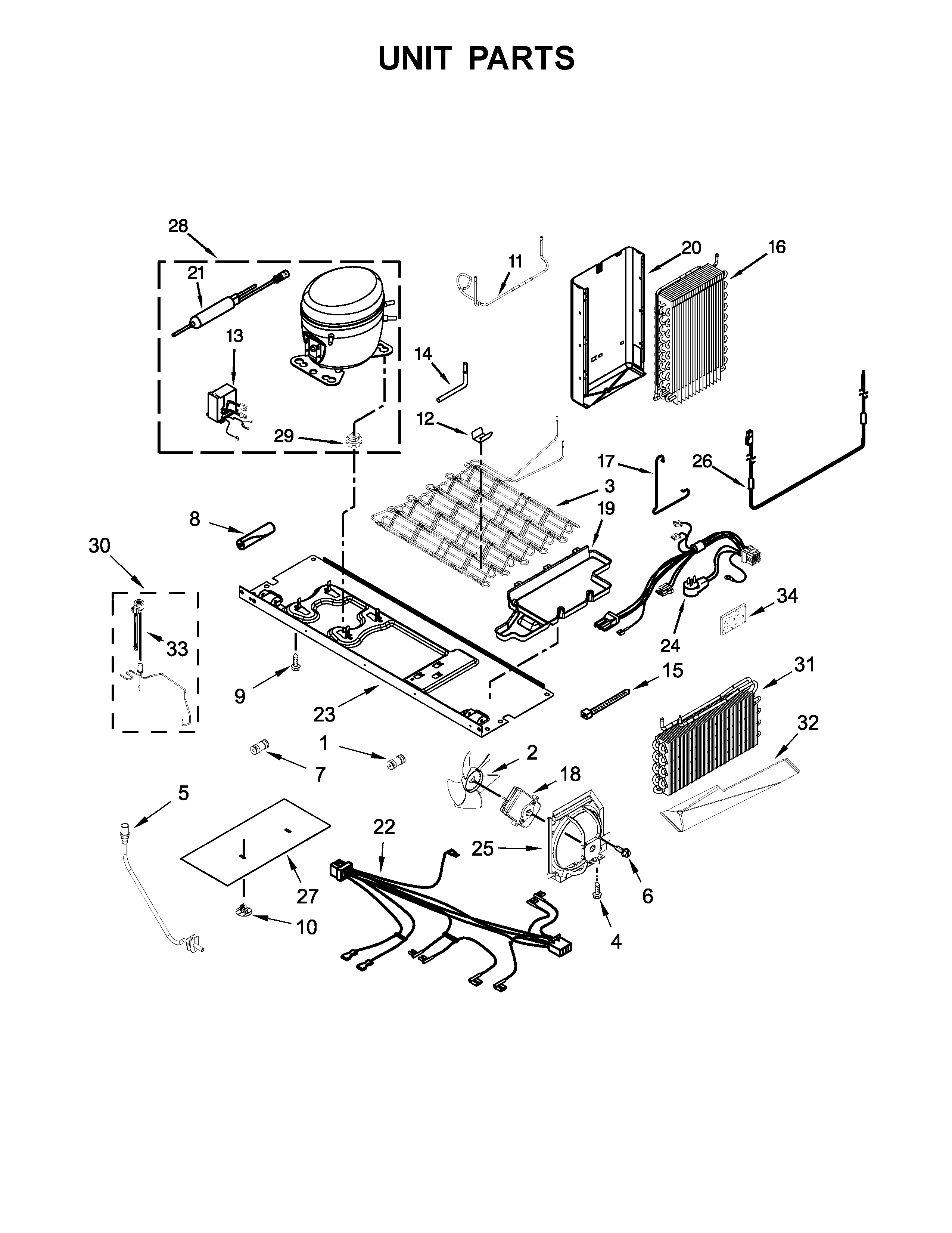 KitchenAid KRSF505EWH01 unit parts diagram