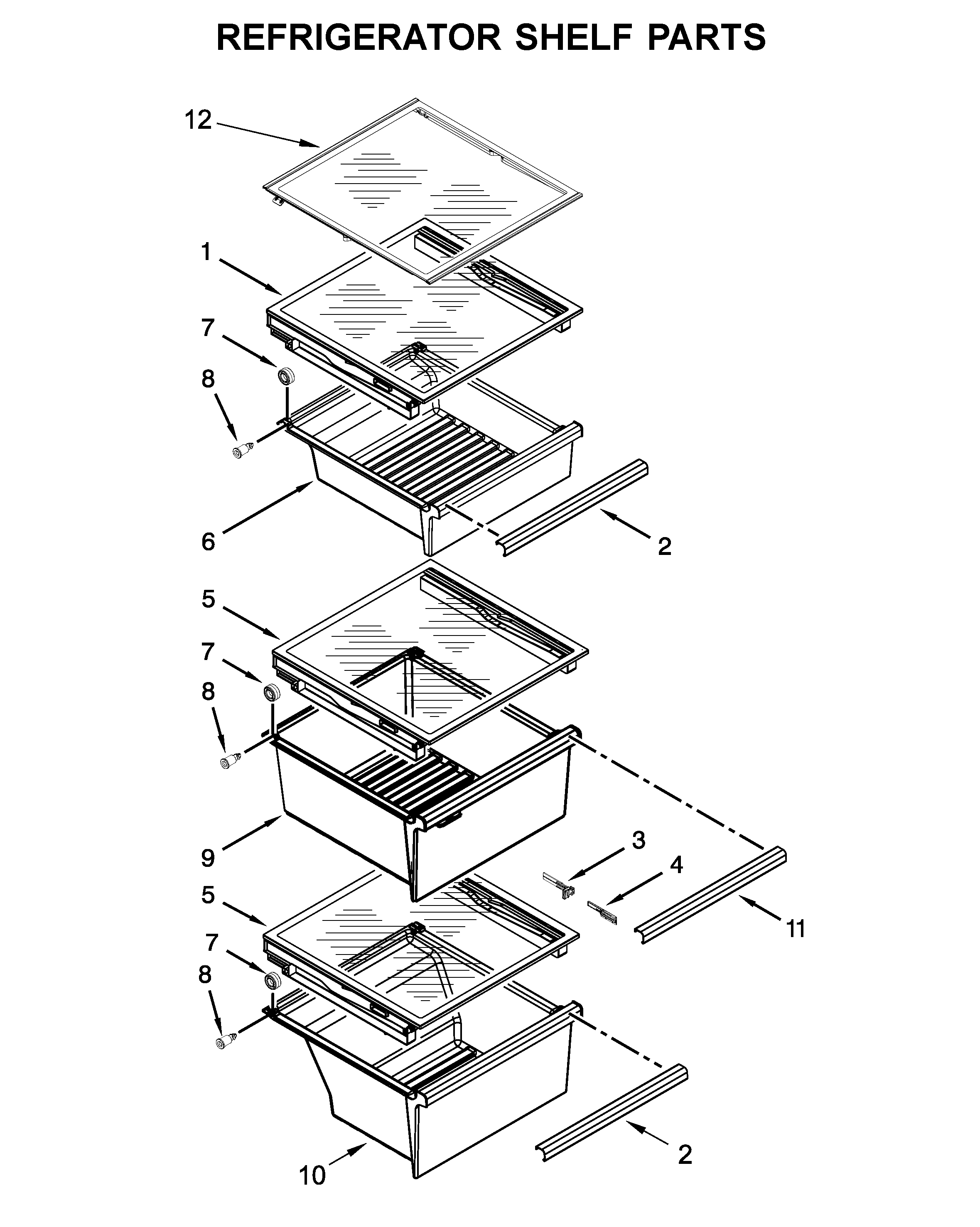 Whirlpool WRS586FIEM04 refrigerator shelf parts diagram