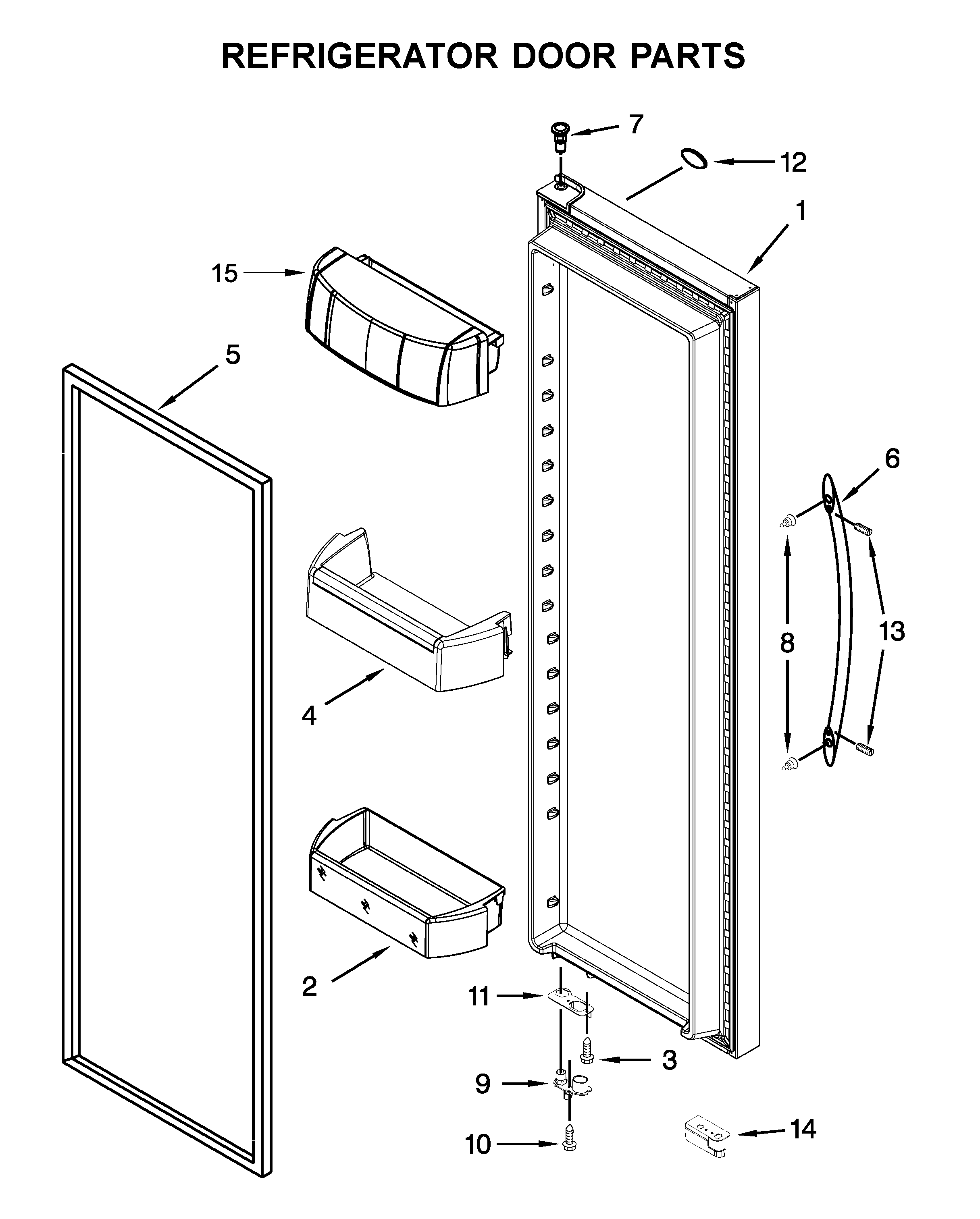 Whirlpool WRS586FIEM04 refrigerator door parts diagram