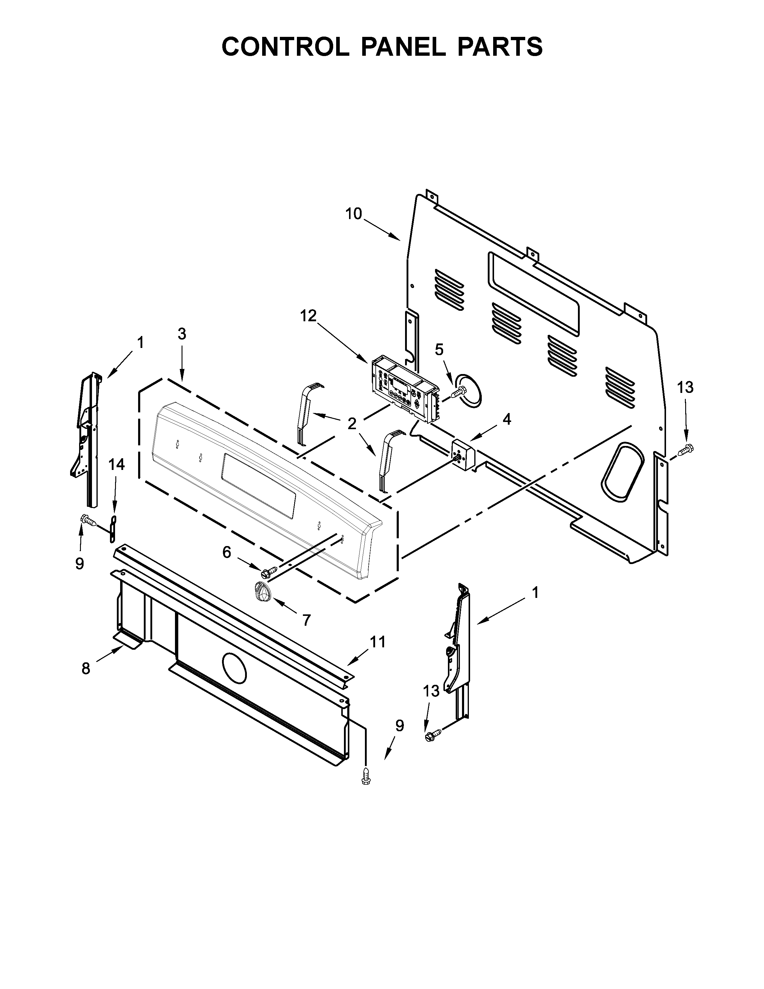 Amana ACR4303MFS2 control panel parts diagram