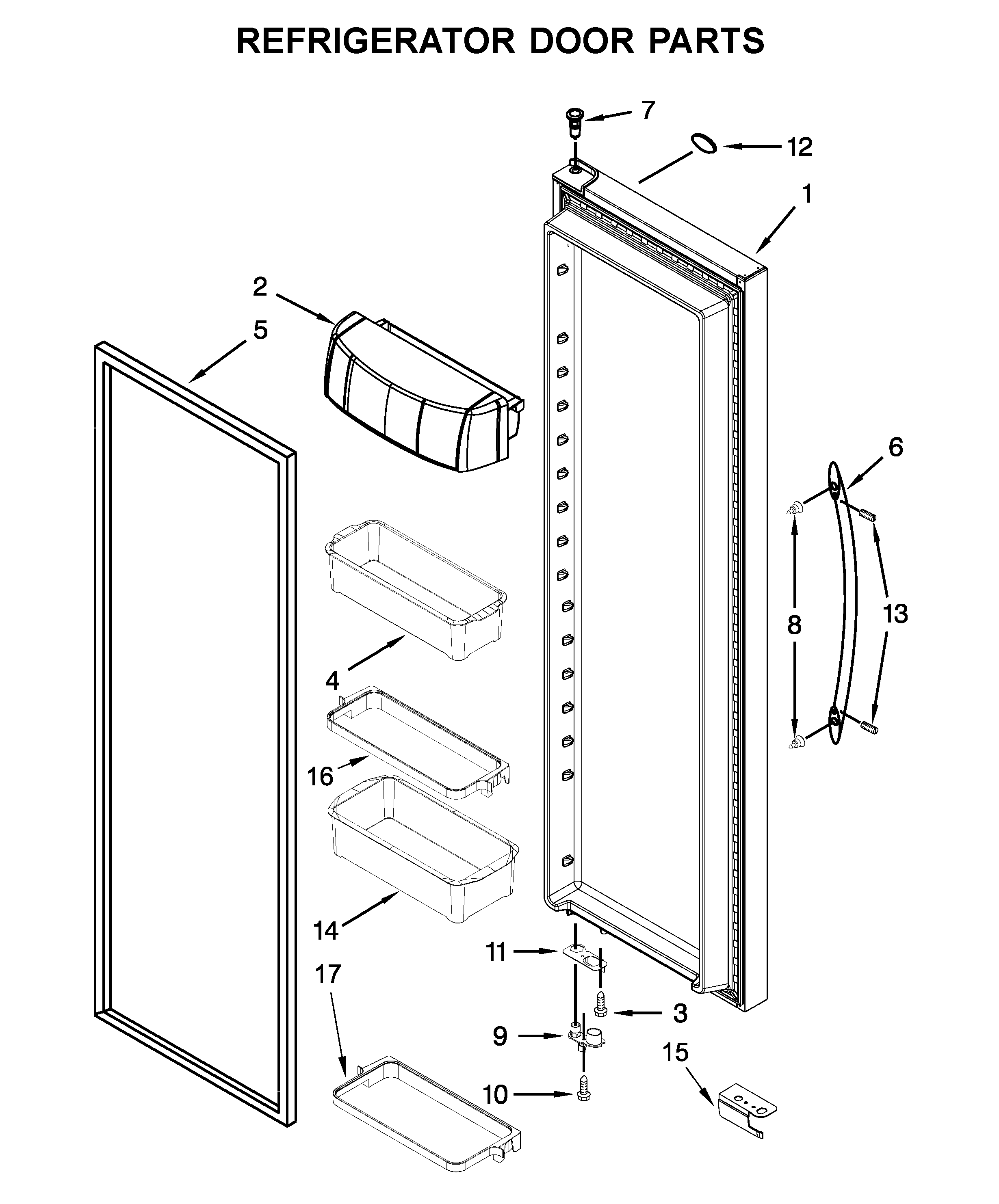 KitchenAid KSC24C8EYB02 refrigerator door parts diagram