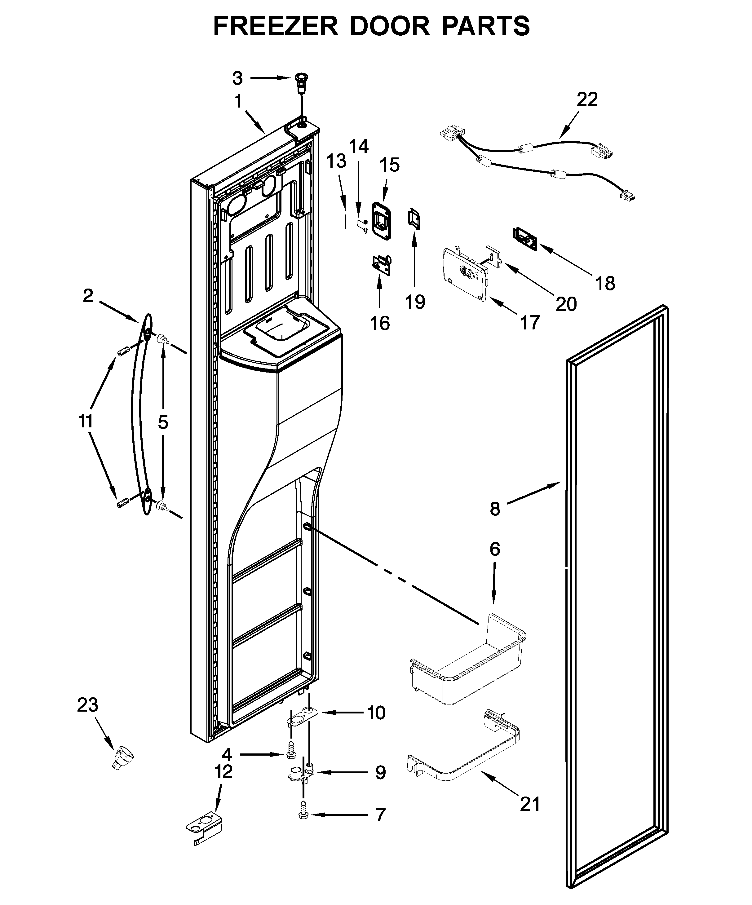 KitchenAid KSC24C8EYB02 freezer door parts diagram