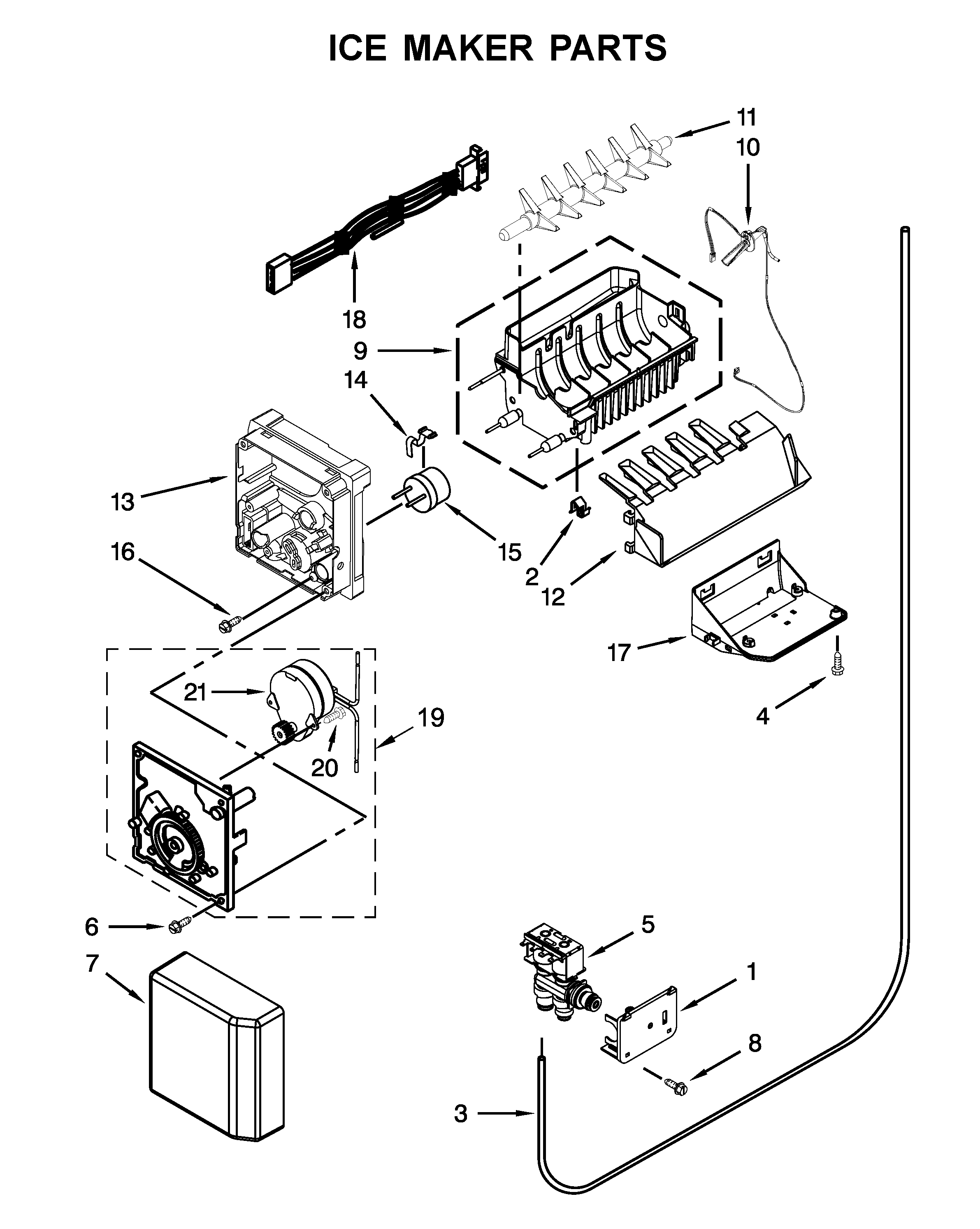 KitchenAid KSC24C8EYB02 ice maker parts diagram