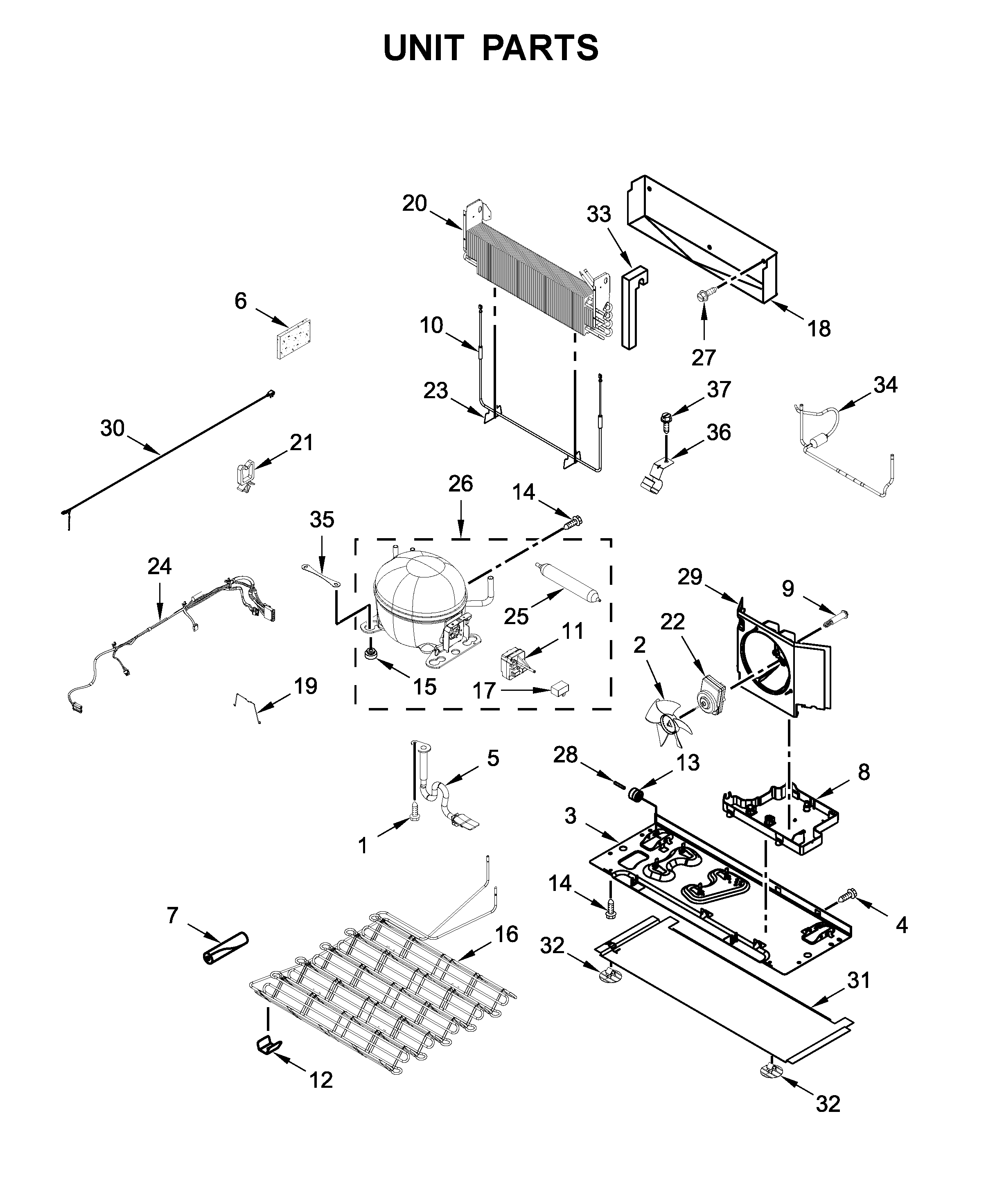 KitchenAid KRFF507HPS00 unit parts diagram