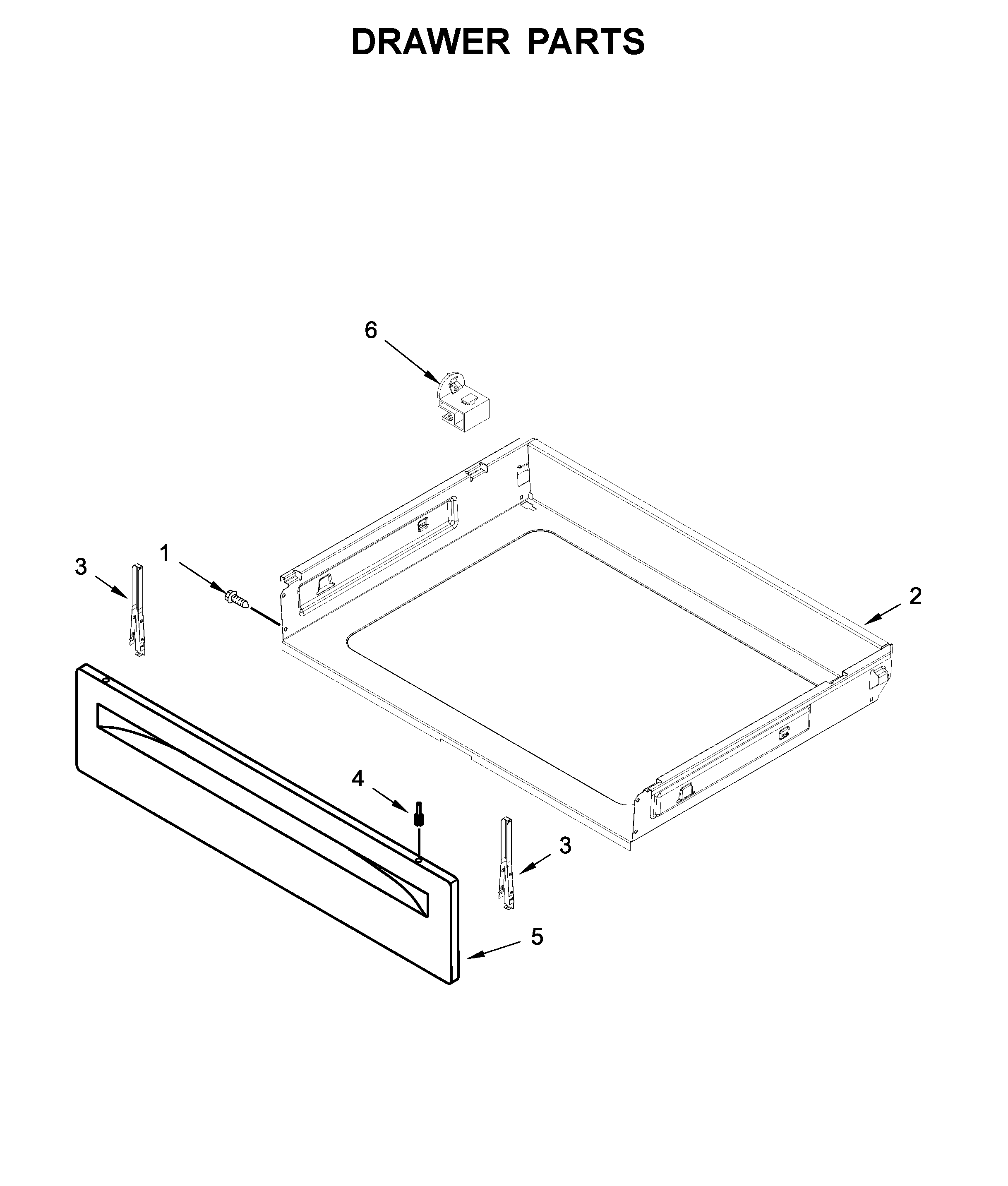 Amana YACR4303MFW2 drawer parts diagram