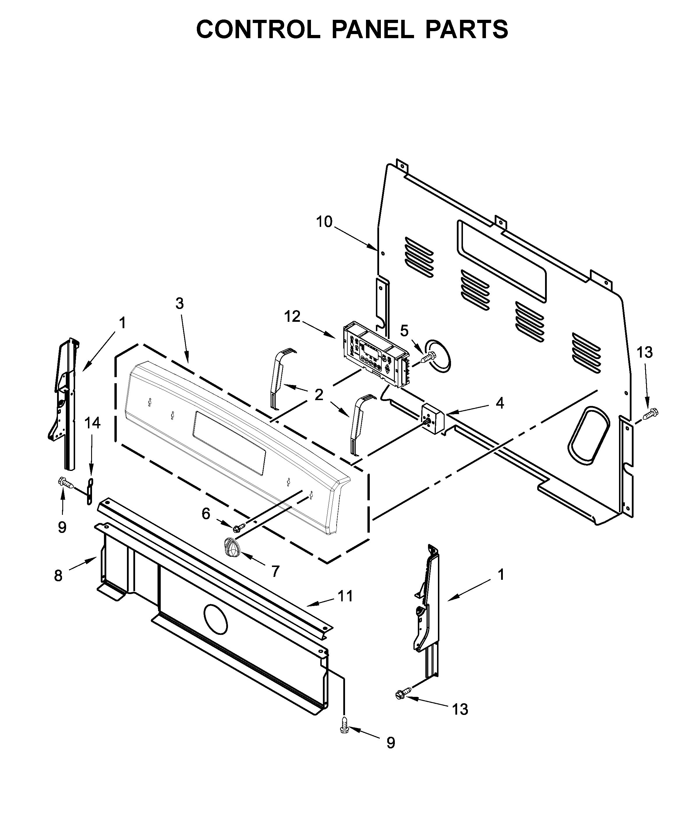 Amana ACR4503SFW2 control panel parts diagram